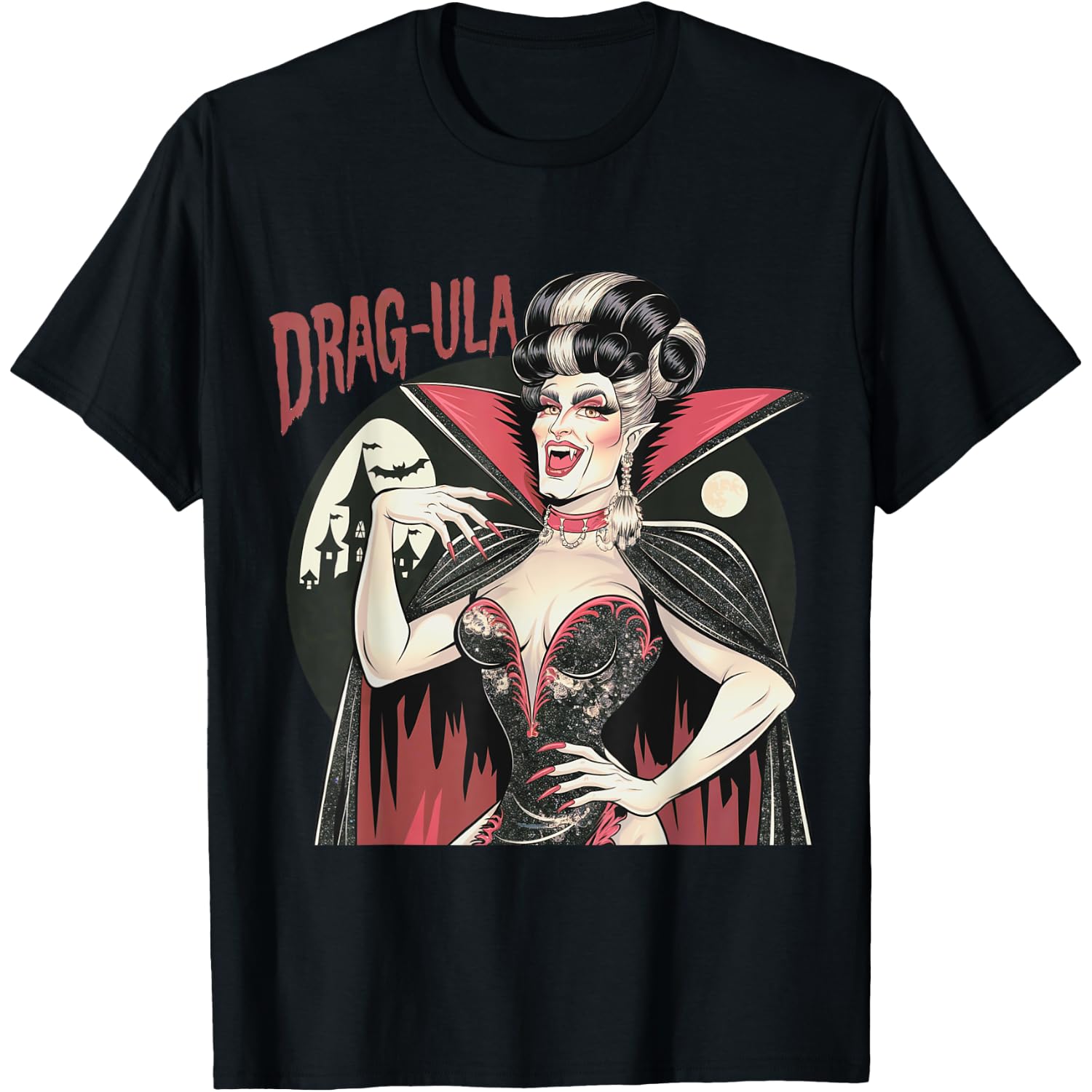 Vampire Funny Halloween Drag Queen Dragula Queer Gay T-Shirt