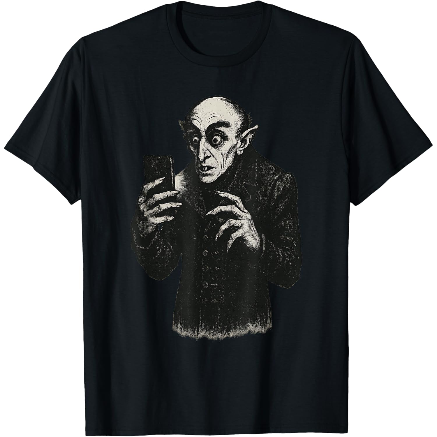 Vampire Smartphone Nosferatu Selfie Count Orlok Halloween T-Shirt