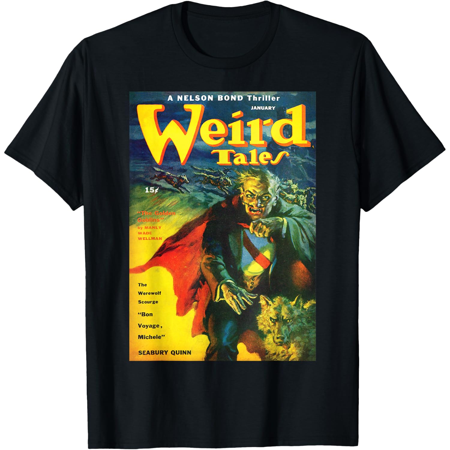 Vampire Werewolf Halloween Horror Vintage Comic Book Retro T-Shirt