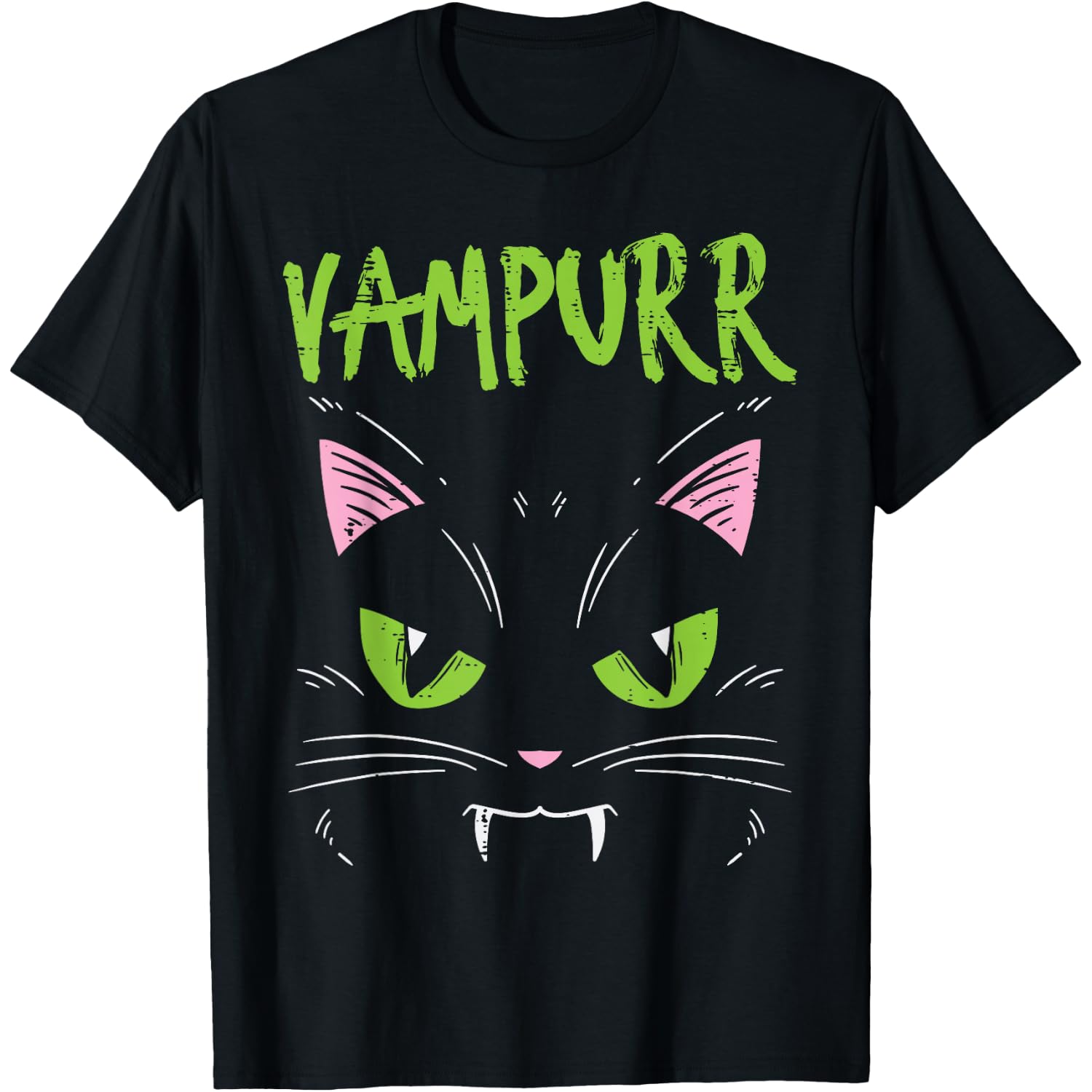 Vampurr Vampire Cat Funny Halloween Animal Men Women Kids T-Shirt
