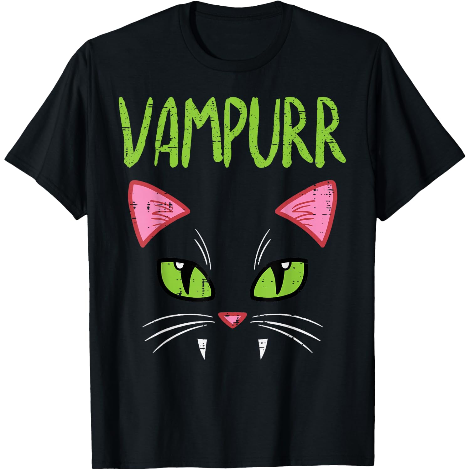 Vampurr Vampire Cat Funny Halloween Costume Women Girls T-Shirt