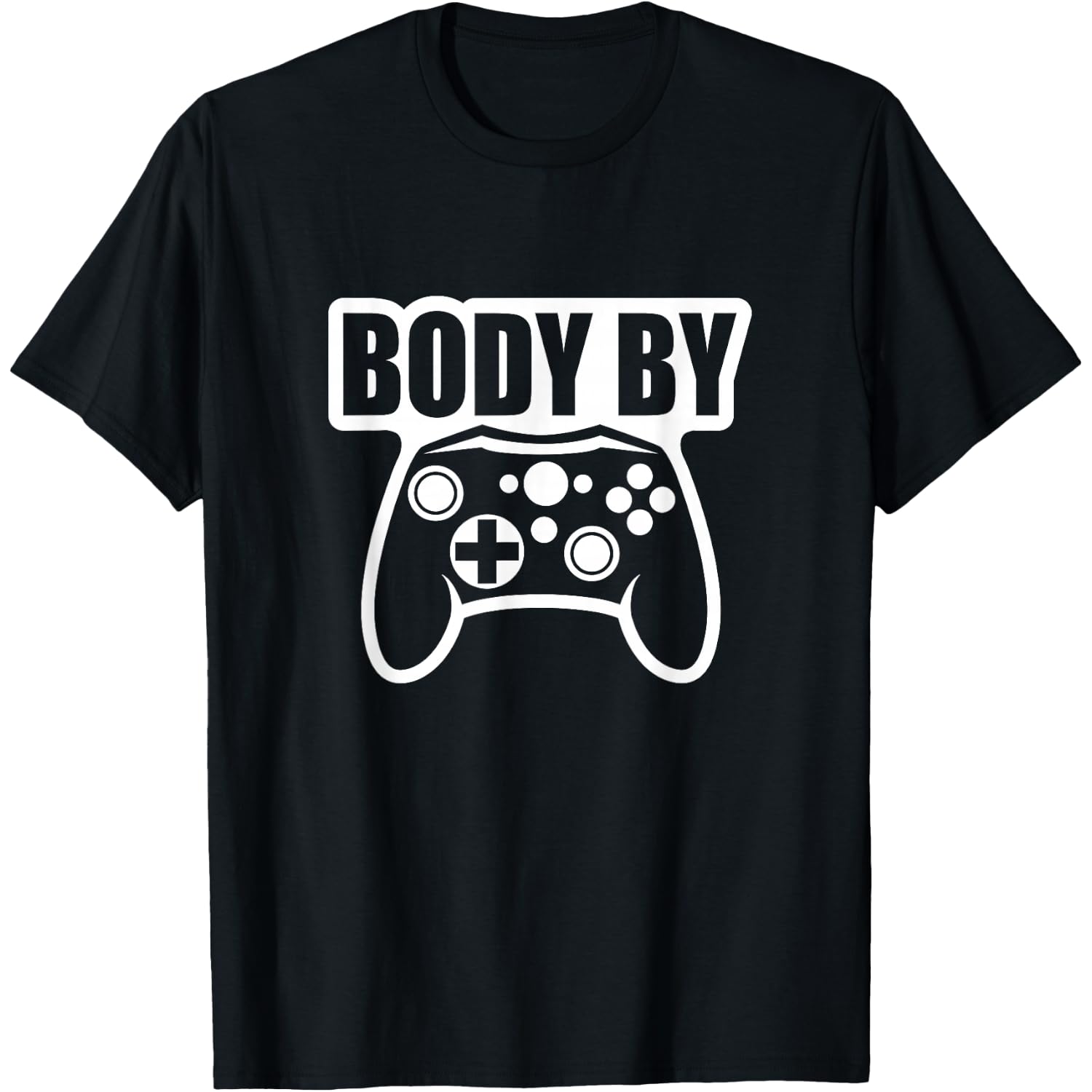Video Game Body By Controller Workout Humor Gamer Dark T-Shirt