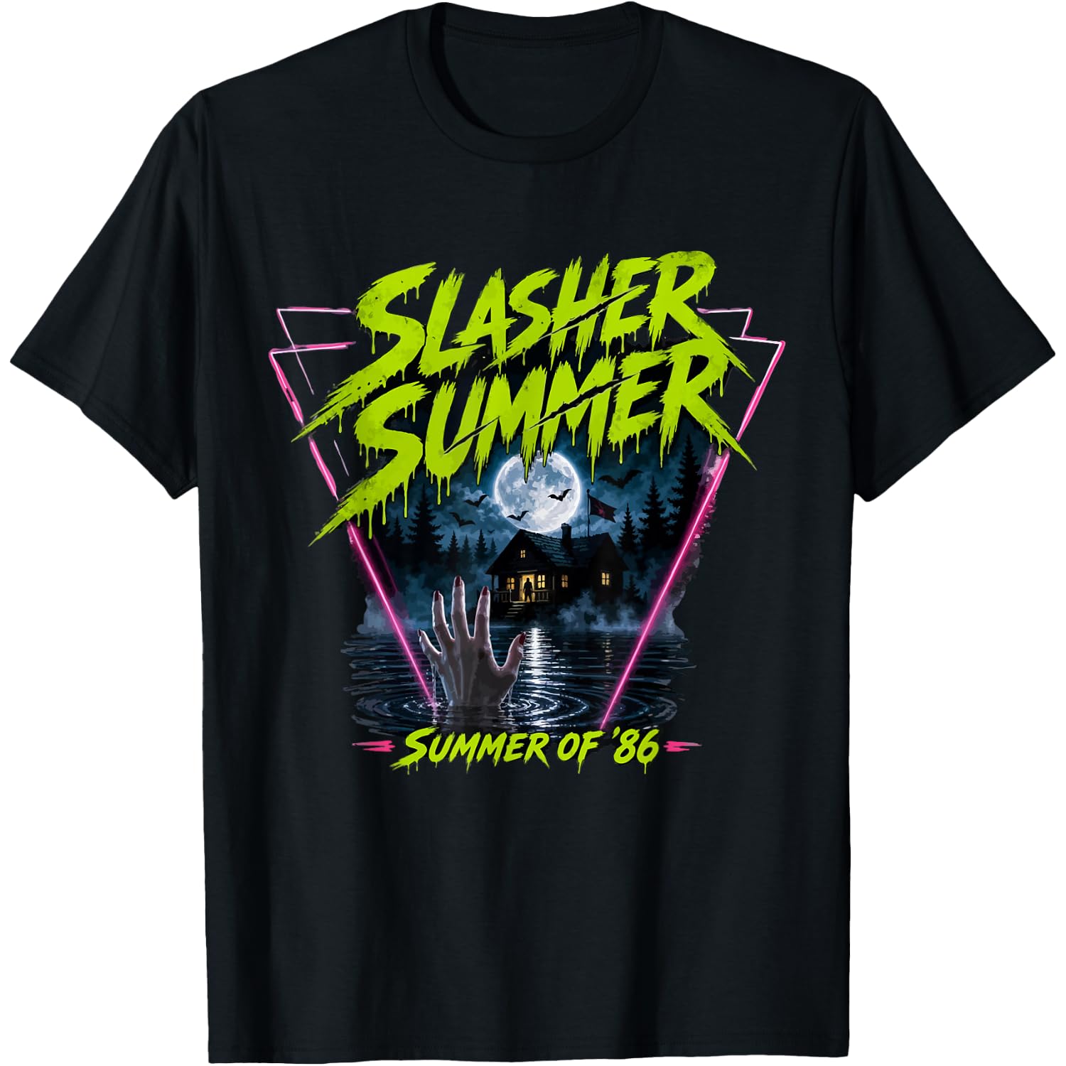 Vintage 80s Summerween Funny Slasher Summer Halloween Cute T-Shirt
