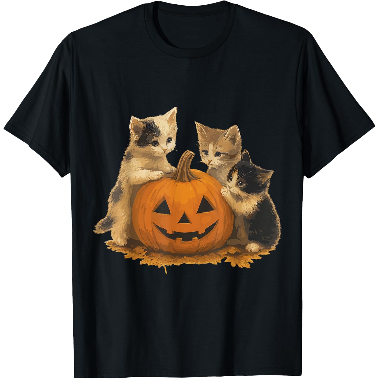 Vintage 90s Cat Retro Halloween Spooky Tee T-Shirt