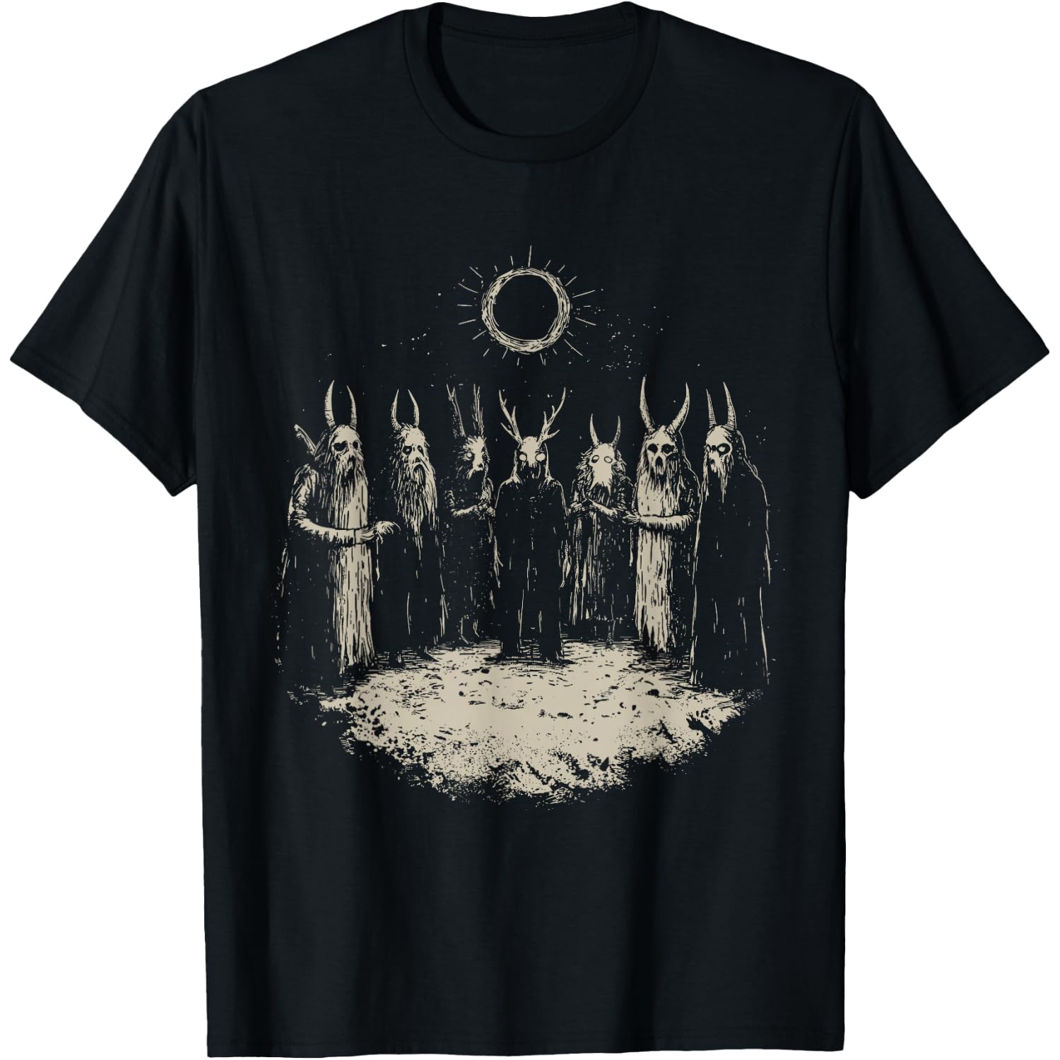 Vintage Creepy Weirdcore Baphomet Blackcraft Goth Halloween T-Shirt