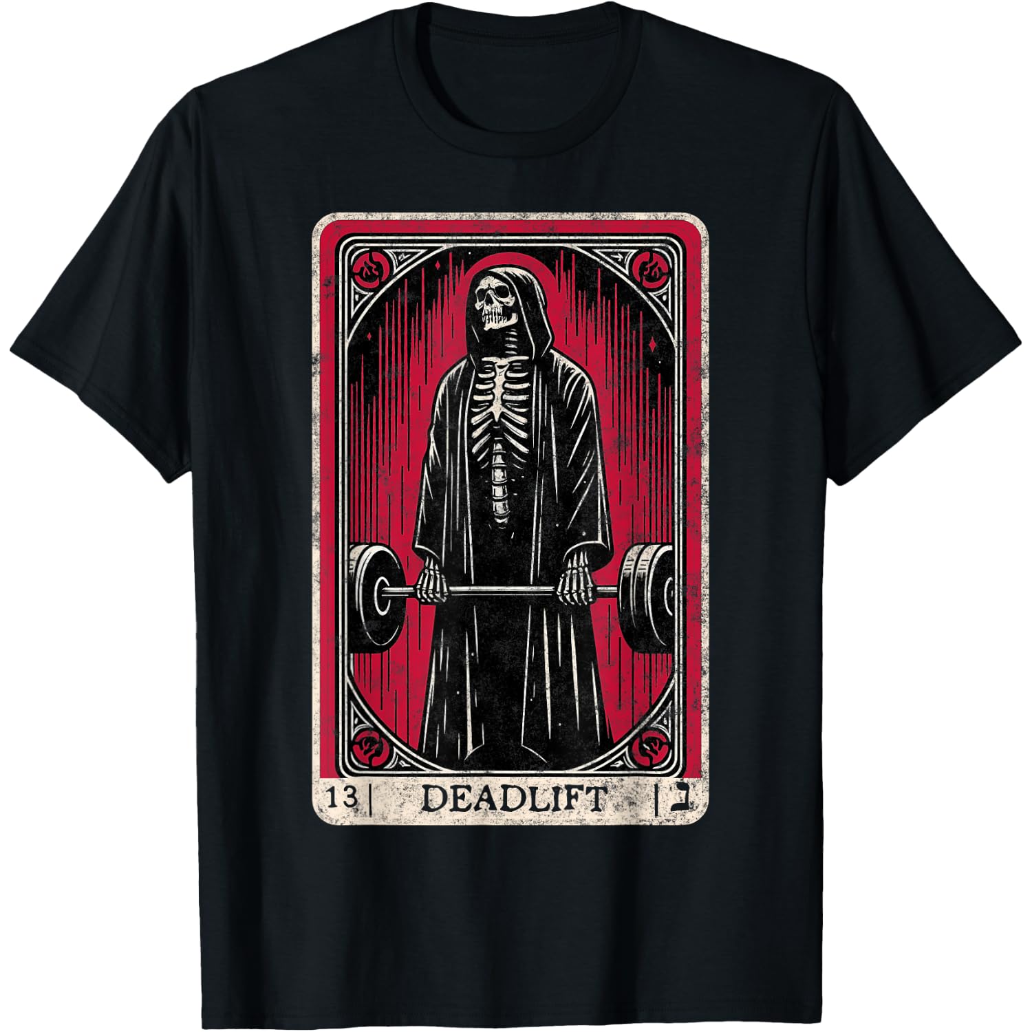 Vintage Deadlift Skeleton Halloween Gym Jokes Weightlifting T-Shirt
