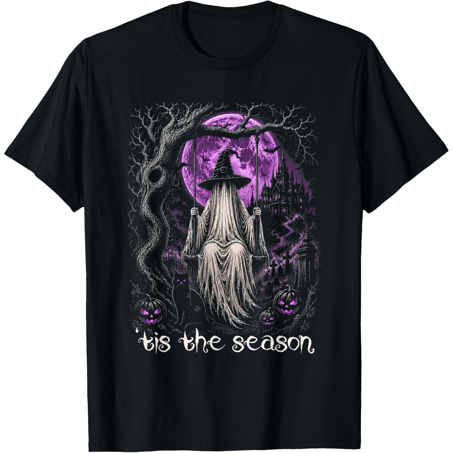 Vintage Funny Western Tis The Season Ghost Pumpkin Halloween T-Shirt