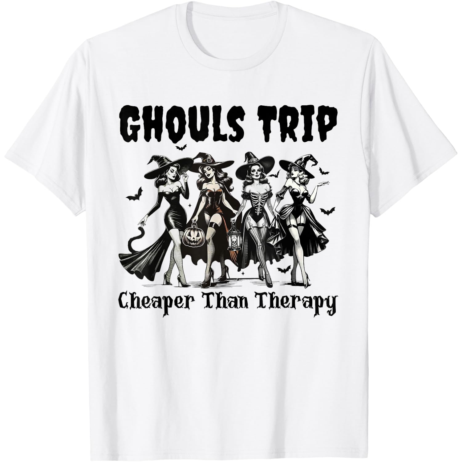 Vintage Ghouls Trip Cheaper Than Witch Therapy Halloween T-Shirt
