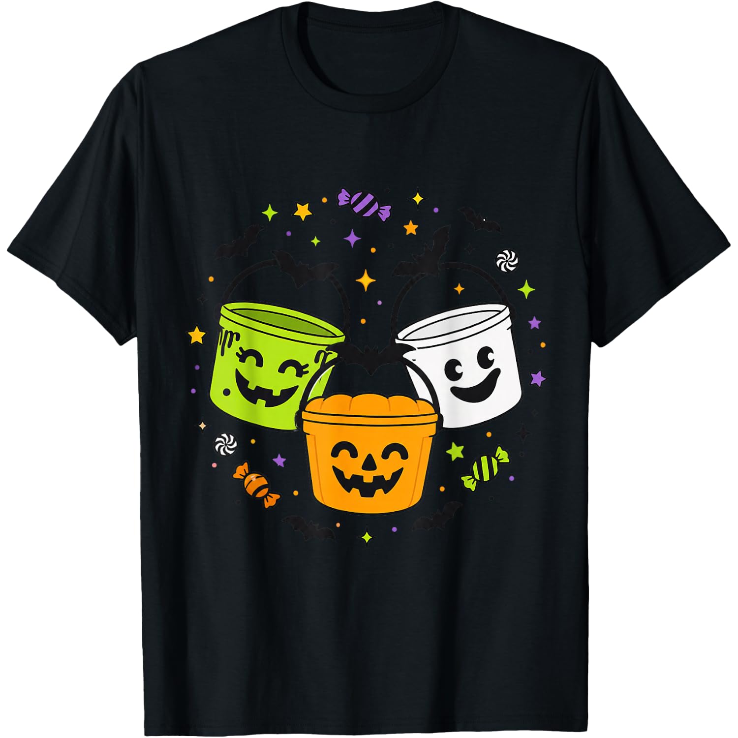 Vintage Halloween Bucket Cute 90s Trendy Boo Spooky Season T-Shirt