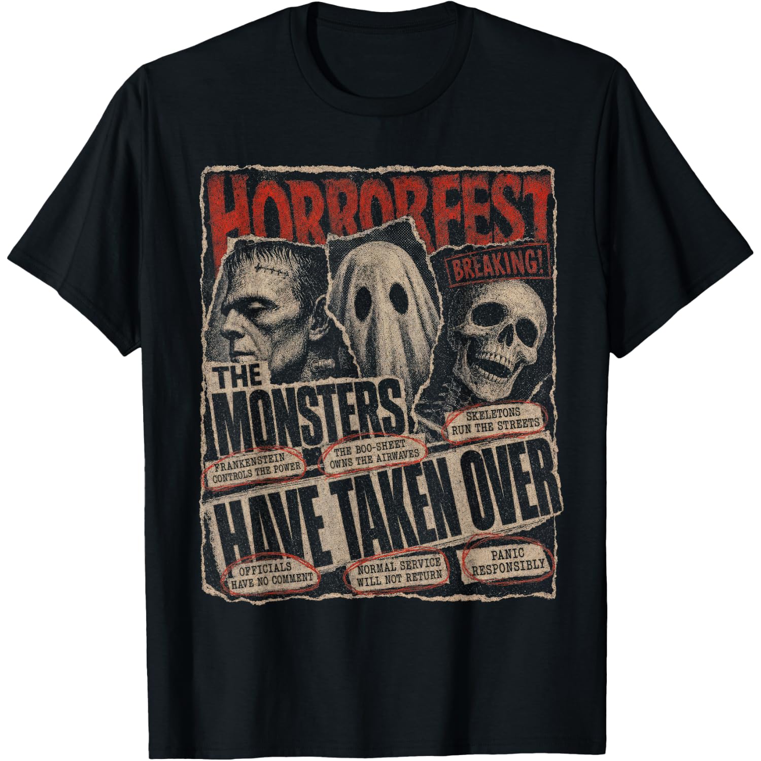 Vintage Halloween Horror Movie Poster Shirt Retro Horrorfest T-Shirt