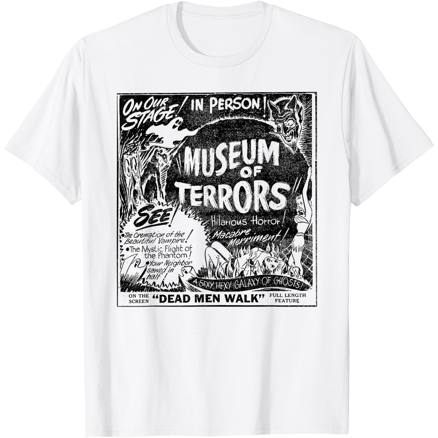 Vintage Halloween Slasher Horror Movie Museum of Terrors T-Shirt