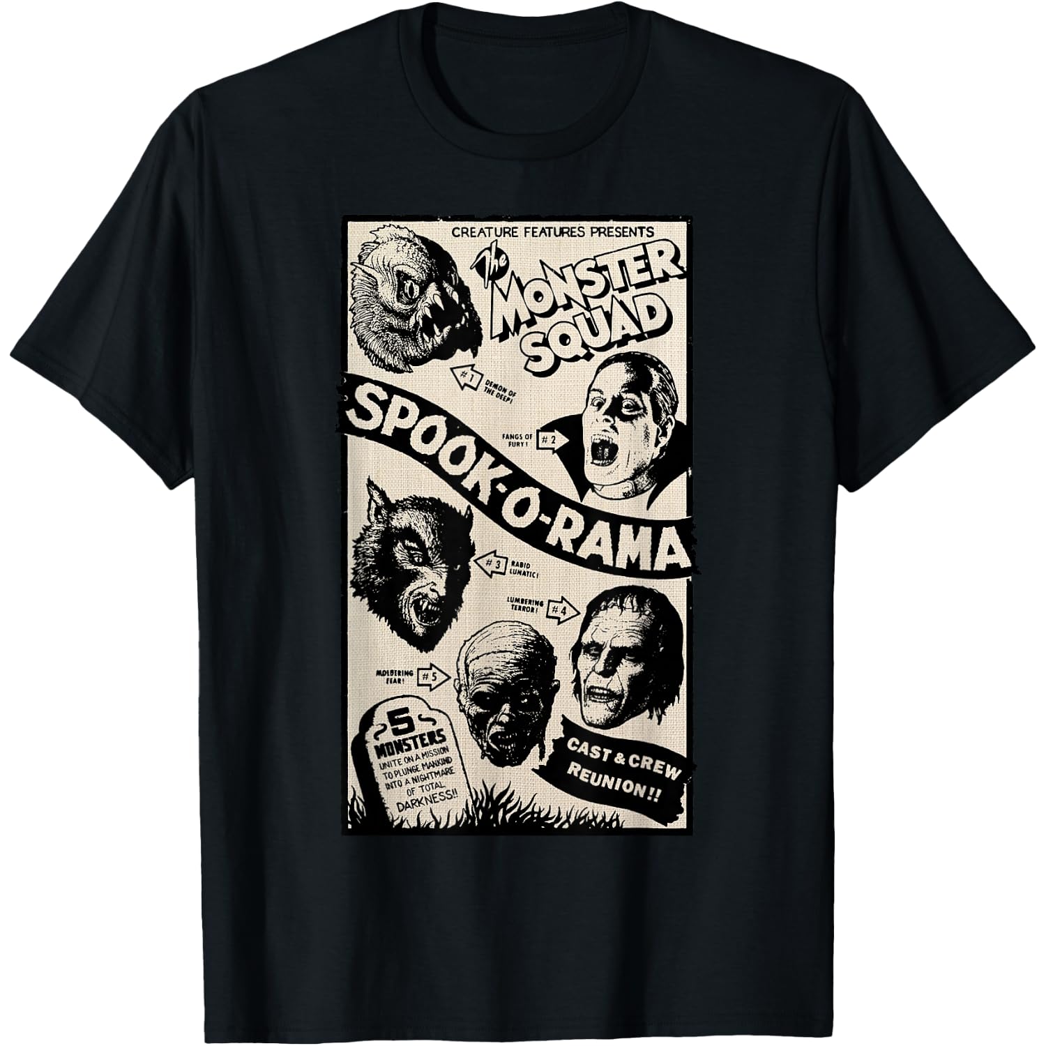Vintage Halloween Spook-O-Rama Horror Show Monster Squad T-Shirt