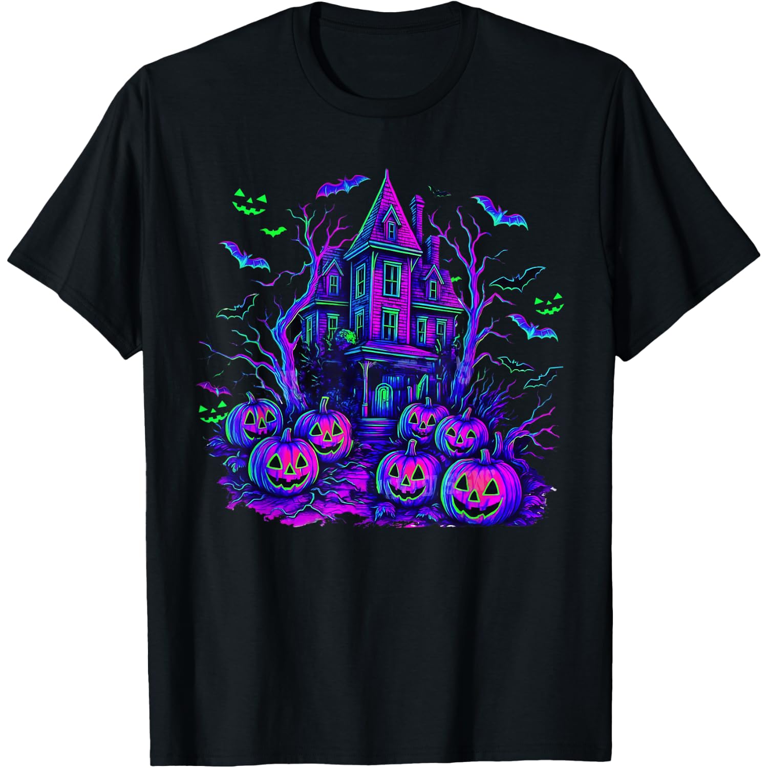 Vintage Halloween Spooky Scene Retro Pumpkin Scary Season T-Shirt