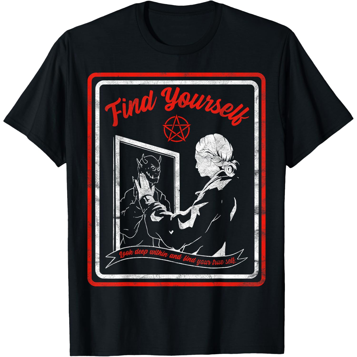 Vintage Horror, Find Yourself Demon Within T-Shirt Small