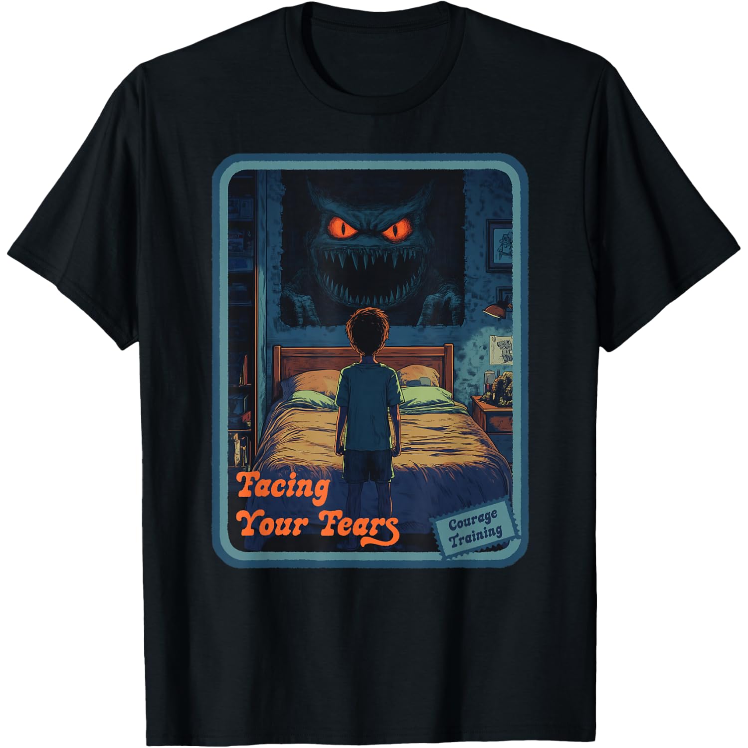 Vintage Horror Halloween Retro Survival Facing Your Fears T-Shirt