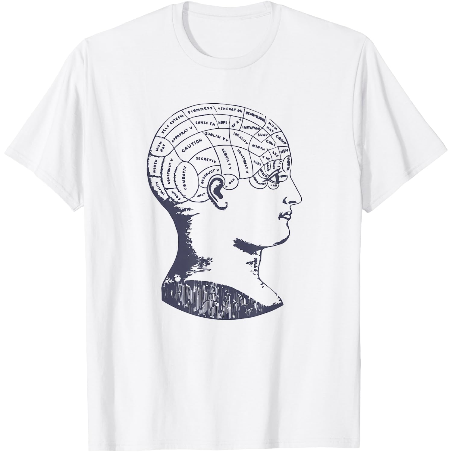 Vintage Phrenology T-Shirt Anatomy Brain Skull Diagram Tee T-Shirt
