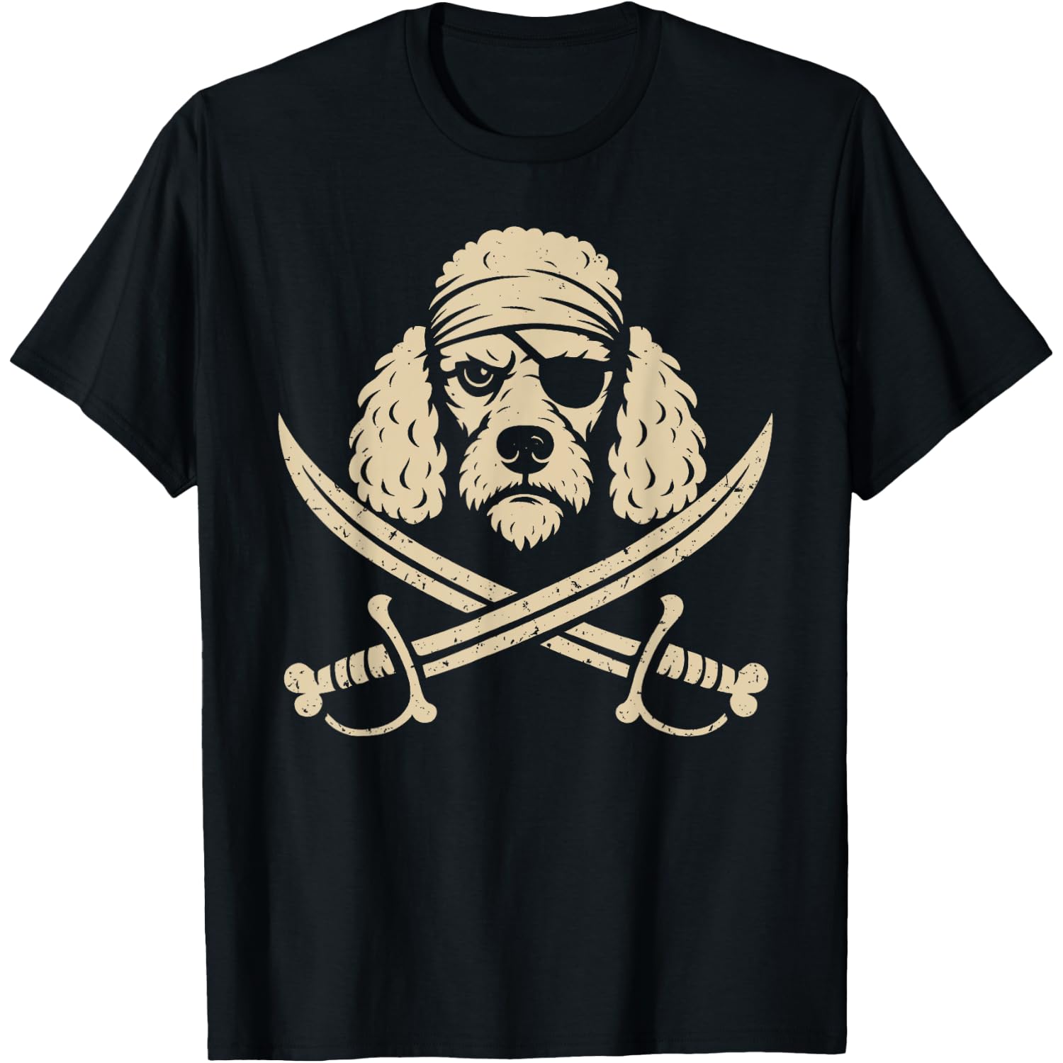 Vintage Pirate Poodle Crossbones Dog Lover T-Shirt