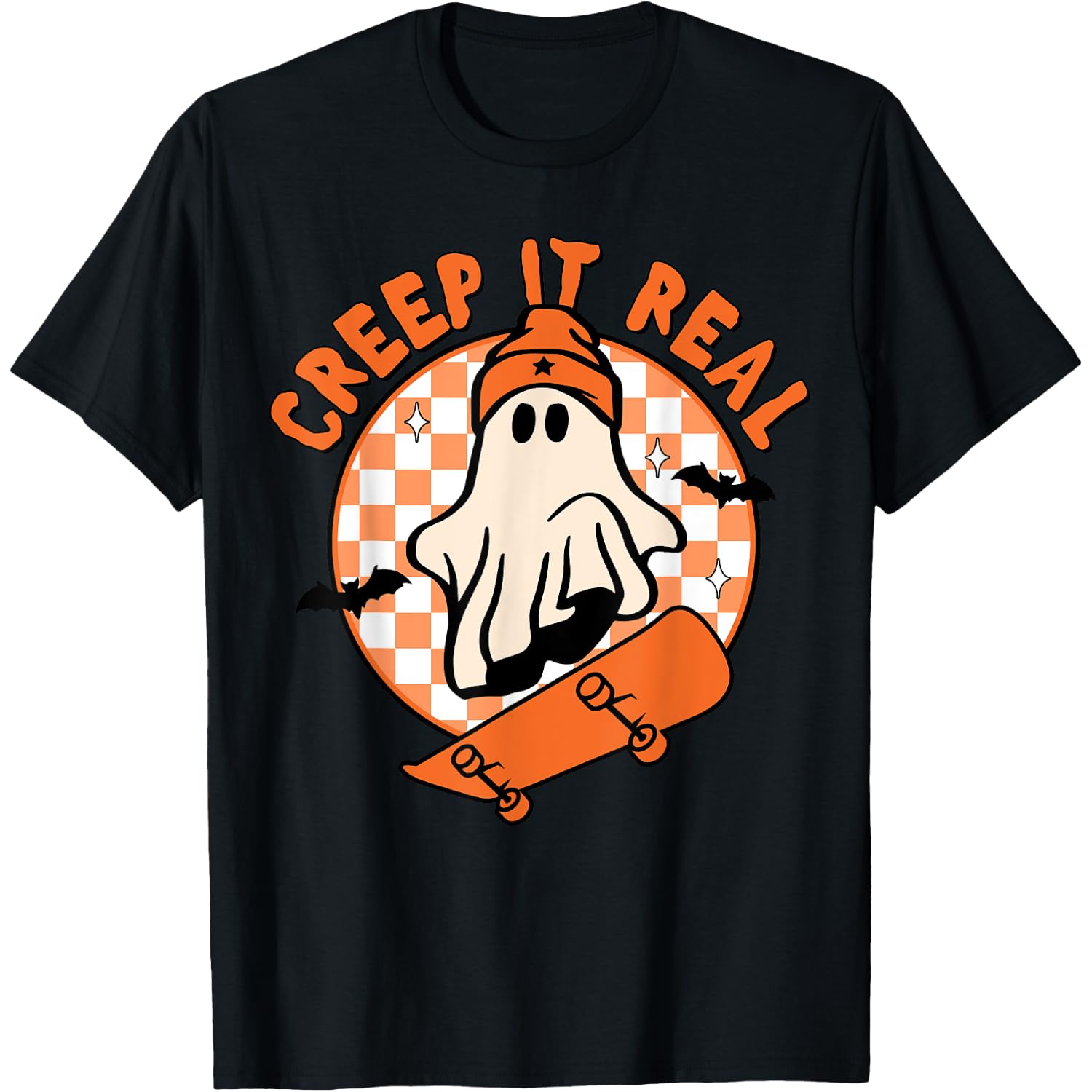 Vintage Retro Halloween Creep It Real Ghost Boy Fall Season T-Shirt