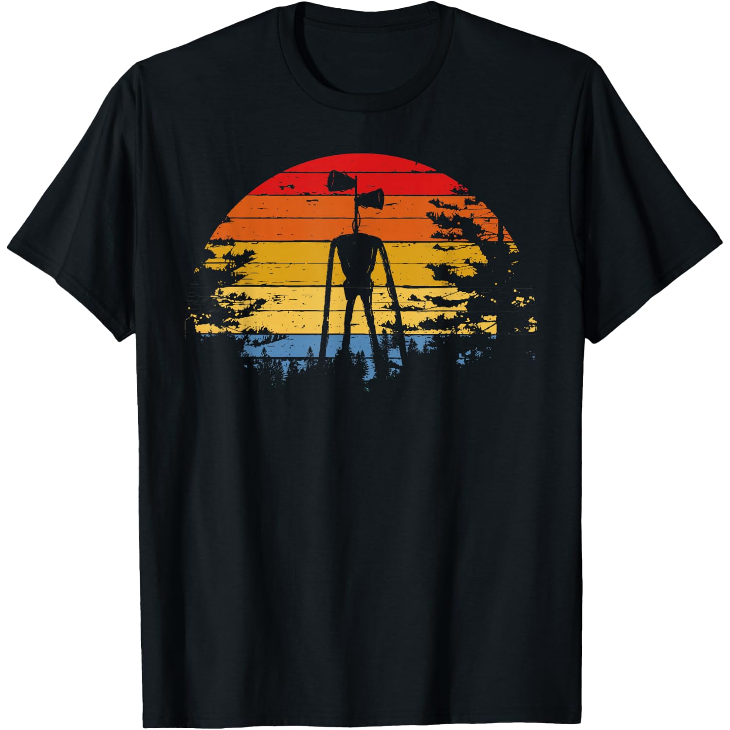 Vintage Retro Scary Siren Head Creepypasta Horror T-Shirt