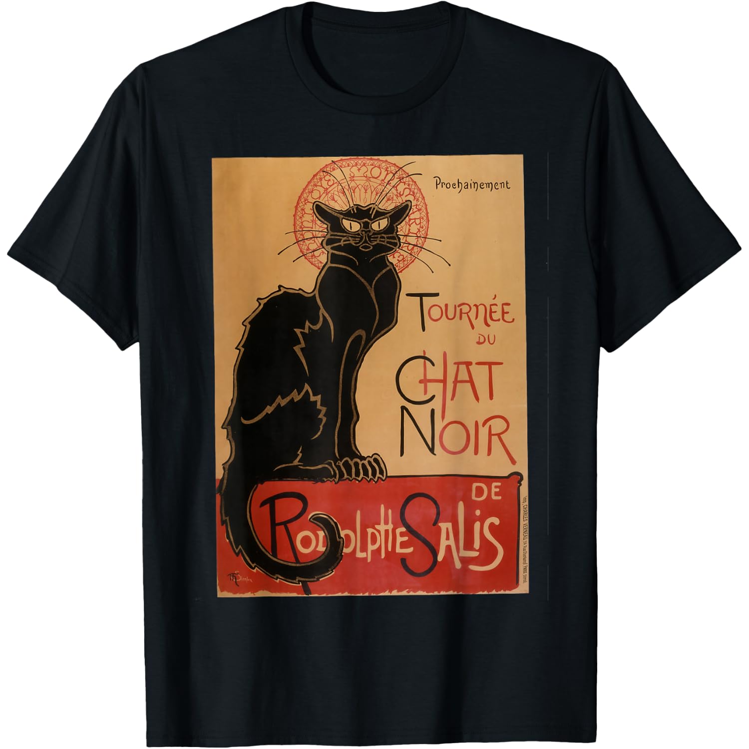 Vintage Tournee du Chat Noir Black Cat French Halloween T-Shirt