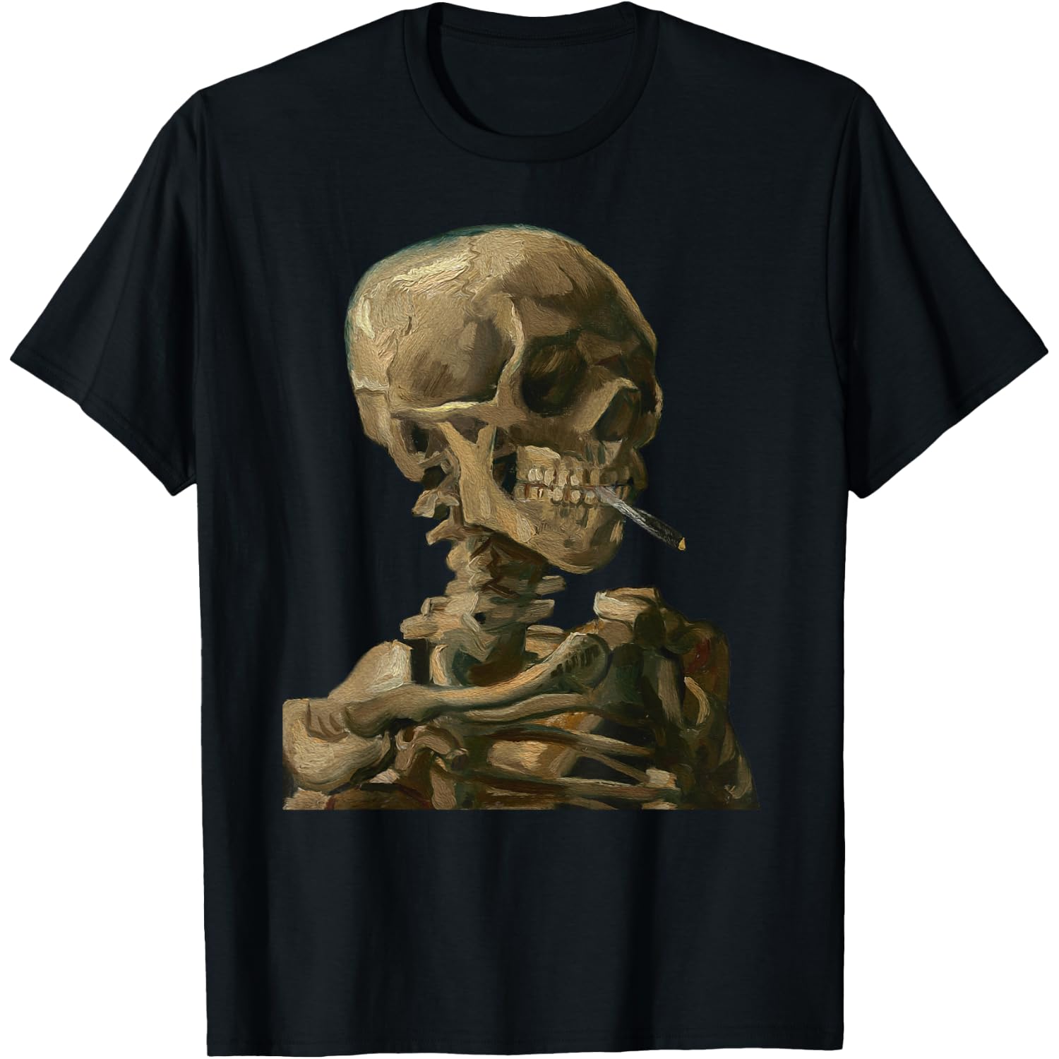 Vintage Van Gogh Skull-Van Gogh Head of A Skeleton Halloween T-Shirt