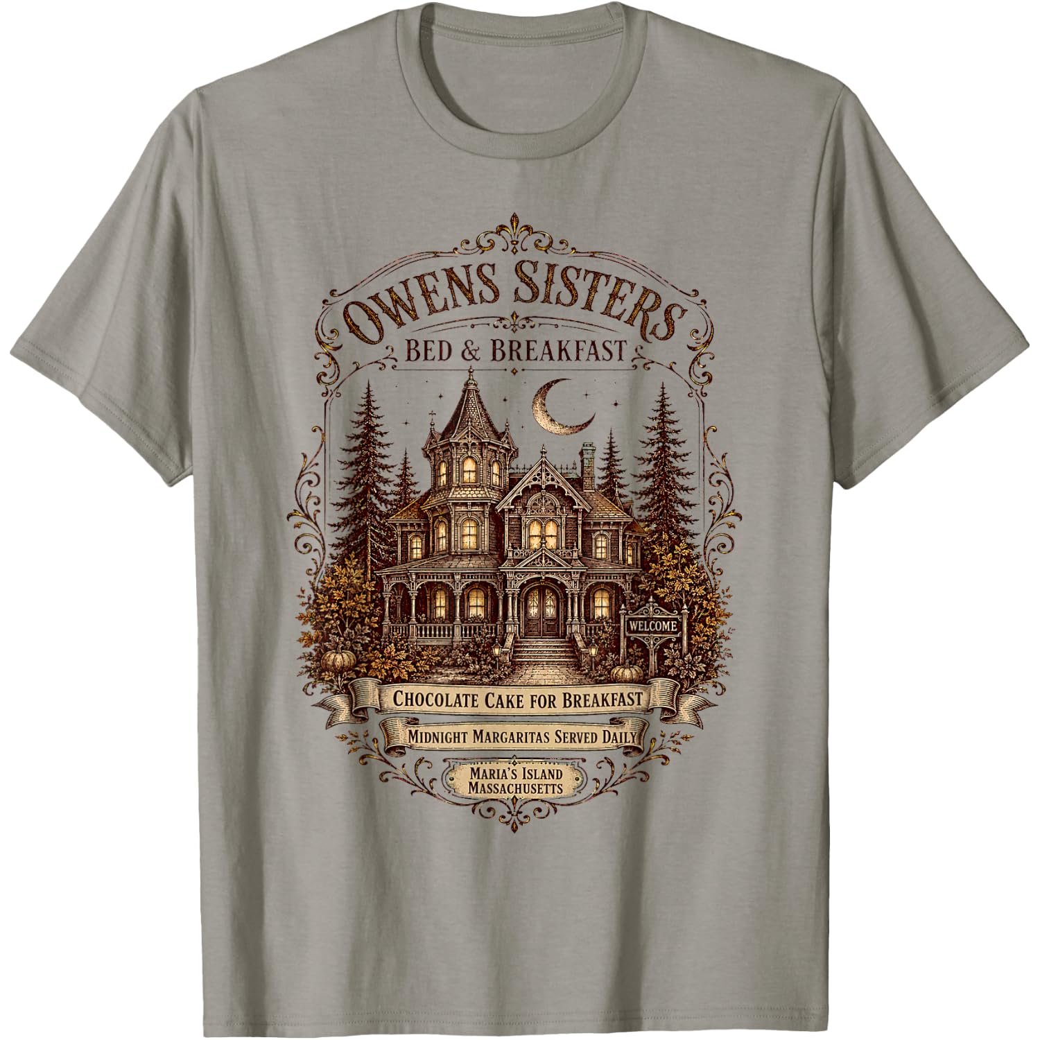 Vintage Witch Sisters Bed and Breakfast Halloween T-Shirt