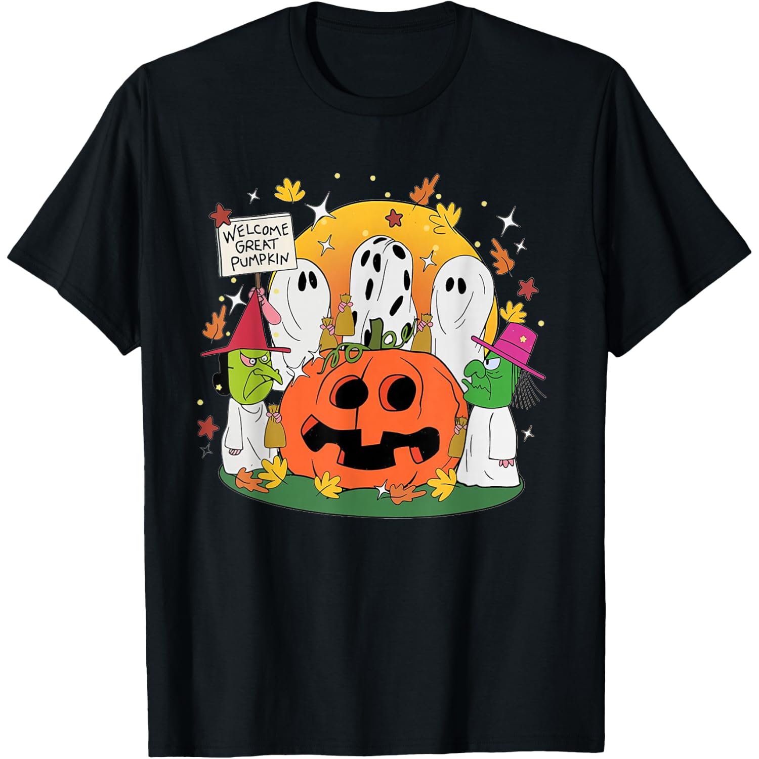 Welcome Great Pumpkin Boo Witch Pumpkin Halloween T-Shirt