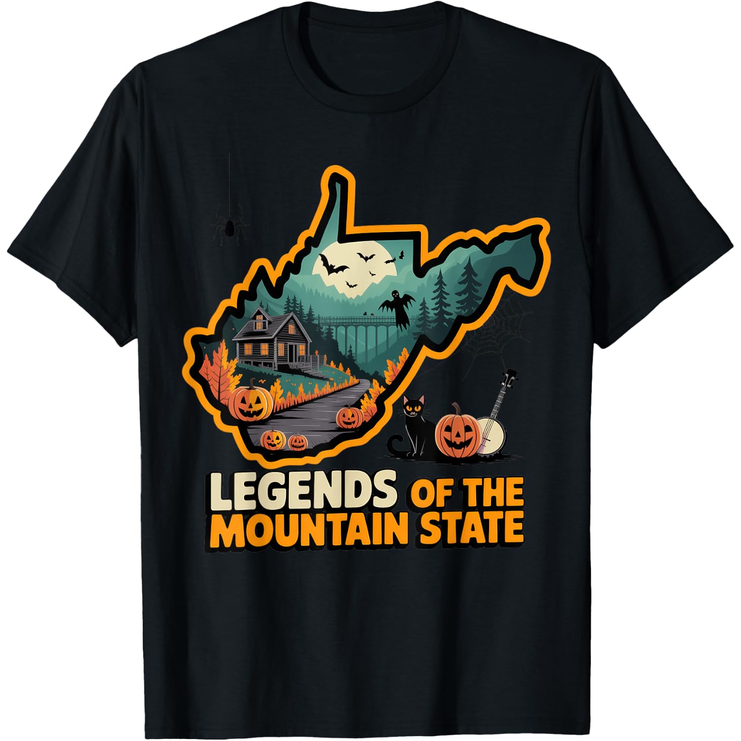 West Virginia Halloween Shirt Spooky Pride T-Shirt