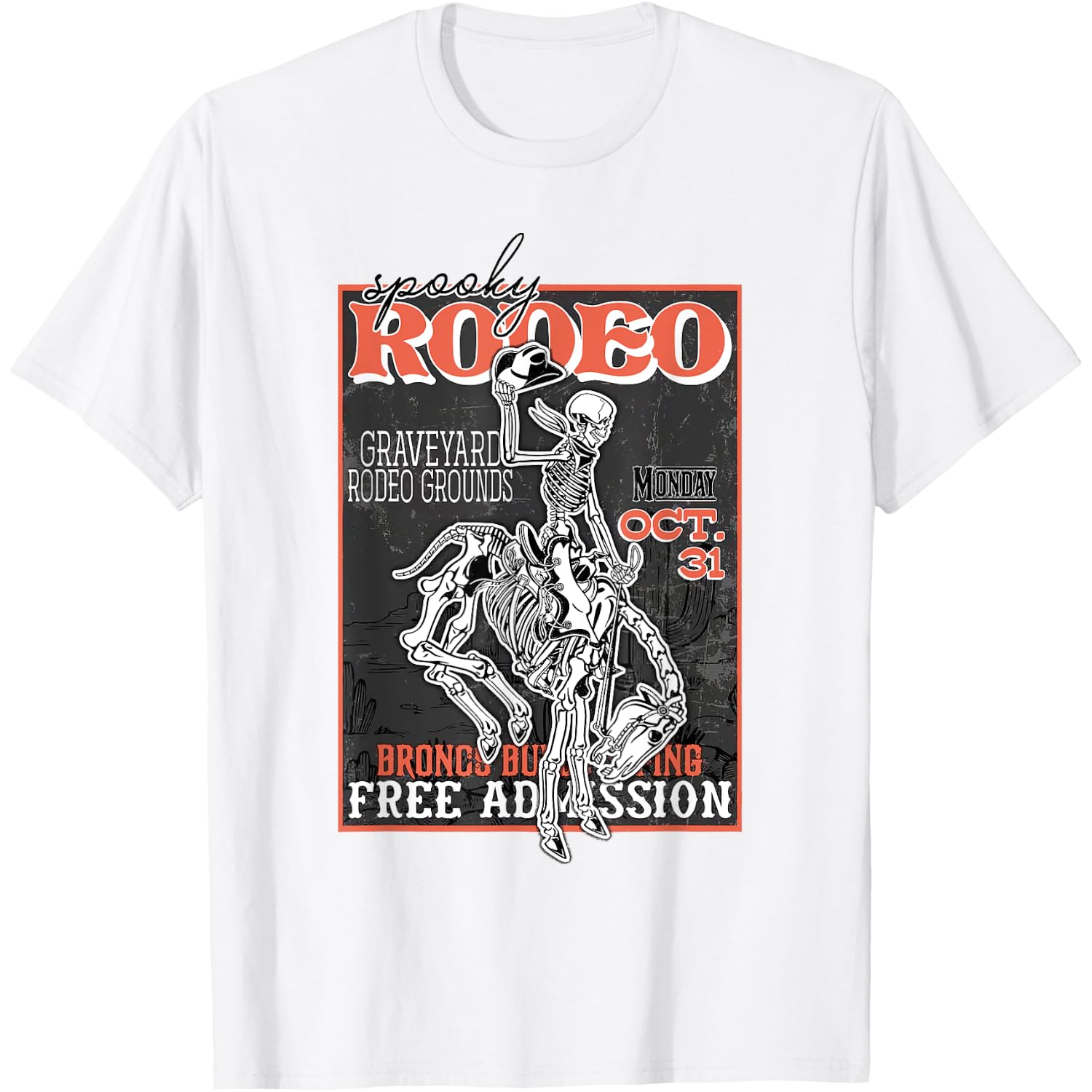 Western Halloween Spooky Rodeo Skeleton Cowboy T-Shirt