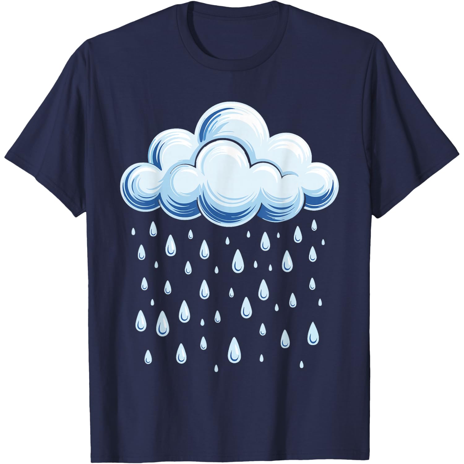 White Clouds Rain Drop Shirt Adult Kids Men Women Costume T-Shirt