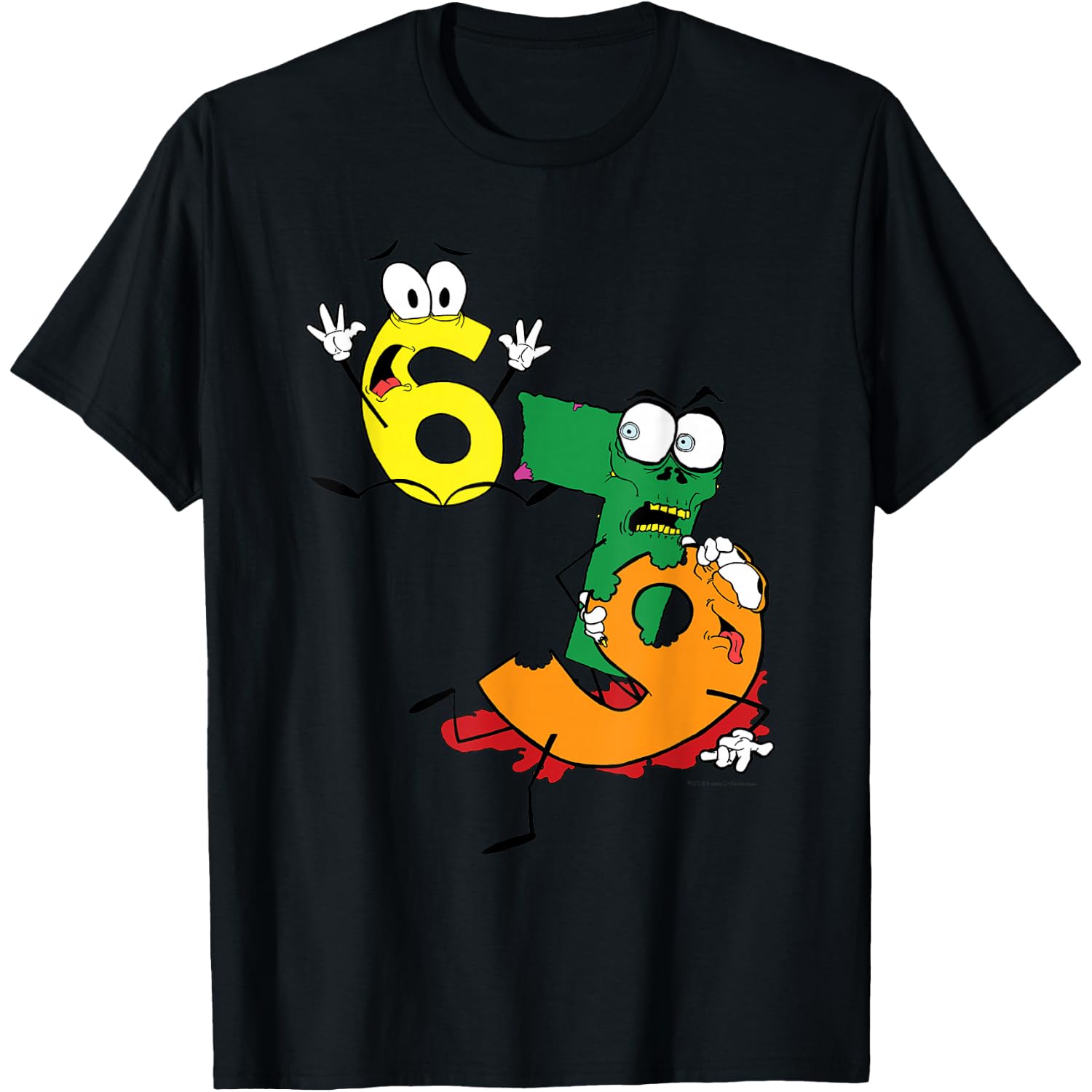 Why was 6 Afraid of 7 Seven Ate Nine Cute Zombie Pun T-Shirt T-Shirt