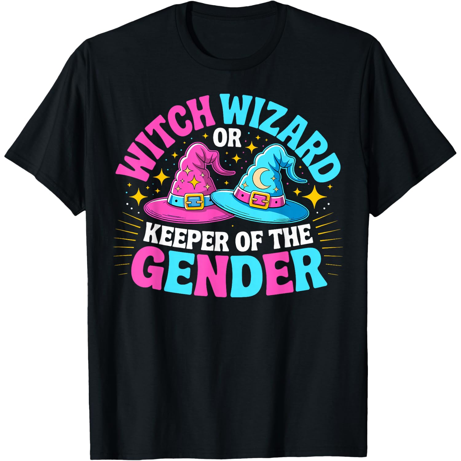Witch or Wizard Keeper of Gender Reveal Party Halloween T-Shirt