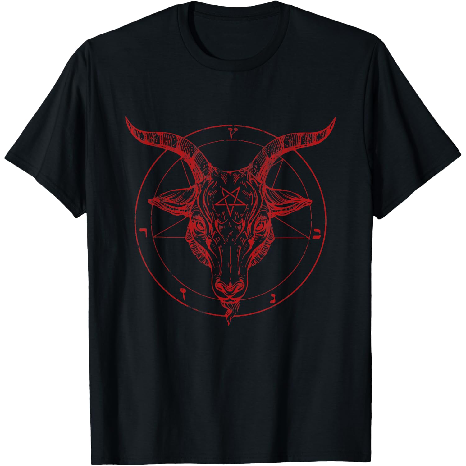 Witch Pentagram Satanic Goat Baphomet Gothic Halloween T-Shirt