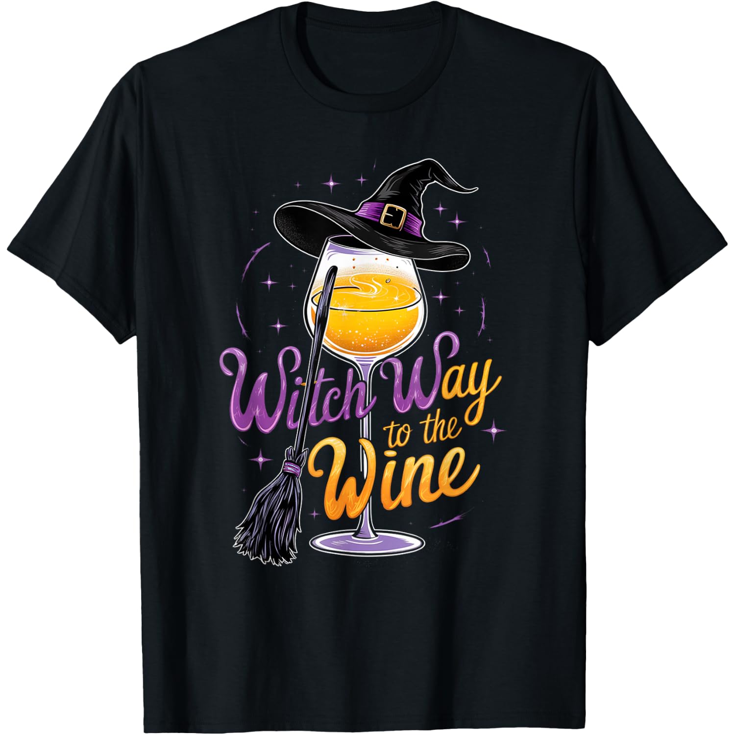 Witch Way to The Wine Funny Halloween Costume T-Shirt