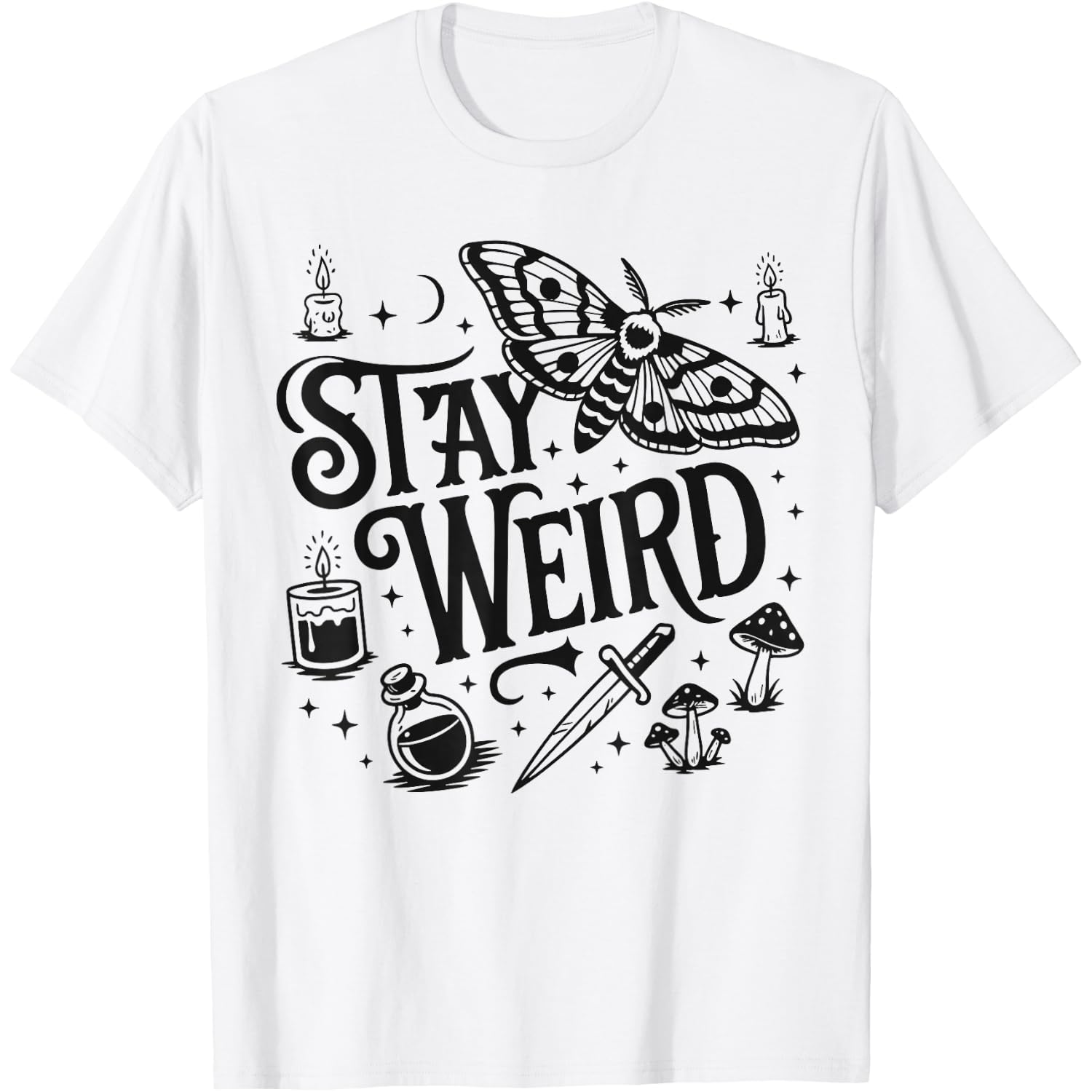 Witchy Vibes Stay Weird Shirt, Halloween and Alt Fashion T-Shirt