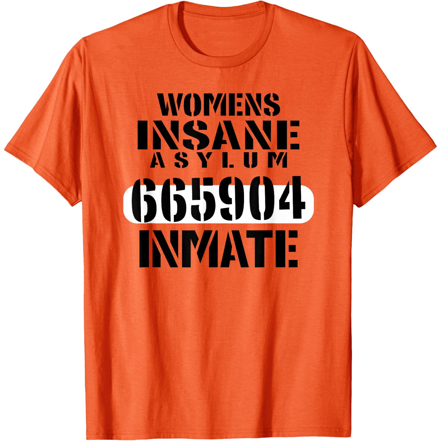 Womans Insane Asylum Inmate with Numbers Halloween T-Shirt