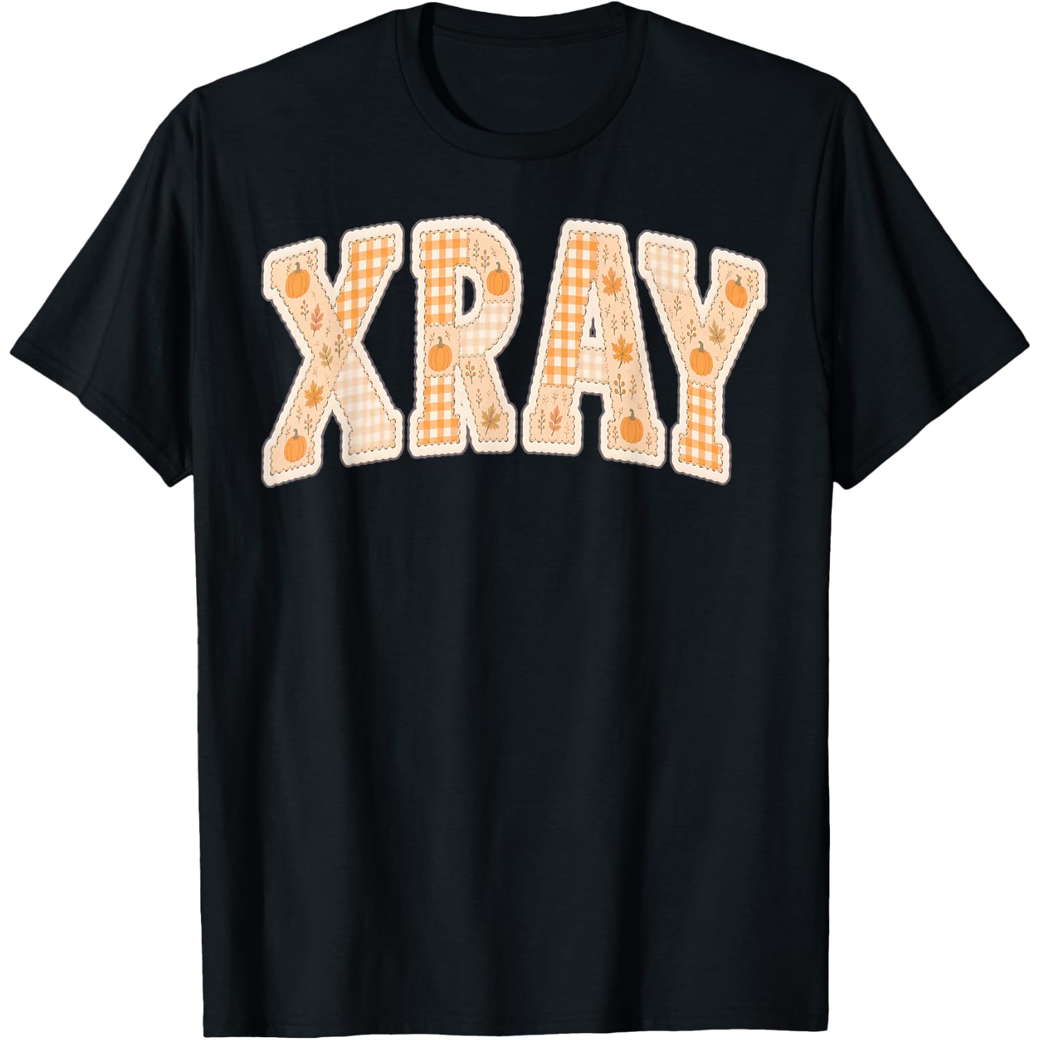 X-Ray Patchwork Fall Pumpkin Radiology RAD Tech Halloween T-Shirt