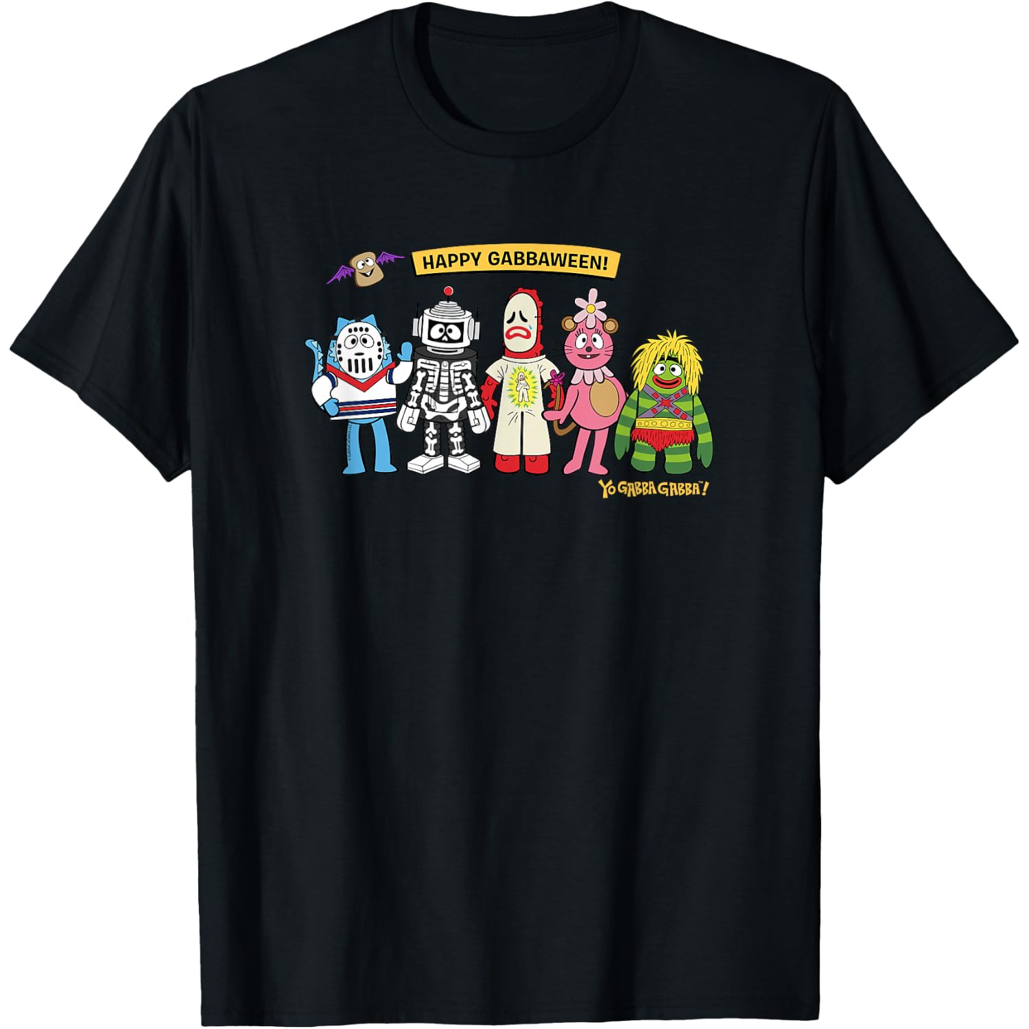 Yo Gabba Gabba! Happy Gabbaween Characters Lineup Halloween T-Shirt