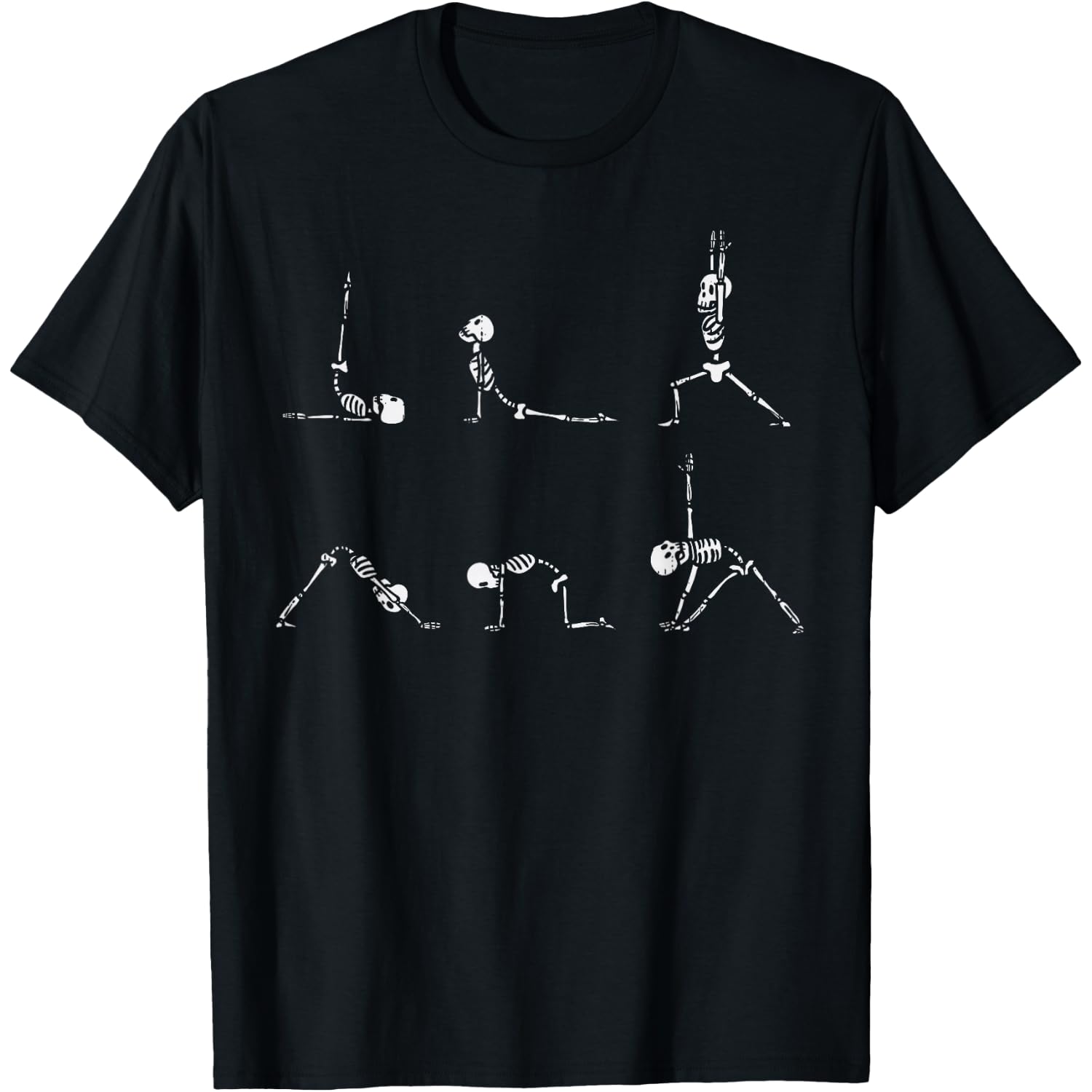 Yoga Skeletons Asana Namaste Funny Meditation Halloween Yogi T-Shirt