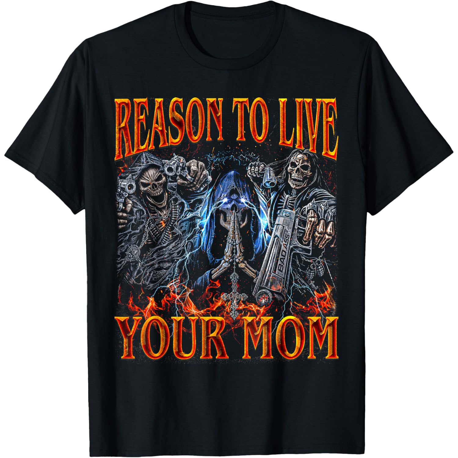 Your Mom Funny Edgy Skeleton Bootleg Hard Skeleton Meme T-Shirt