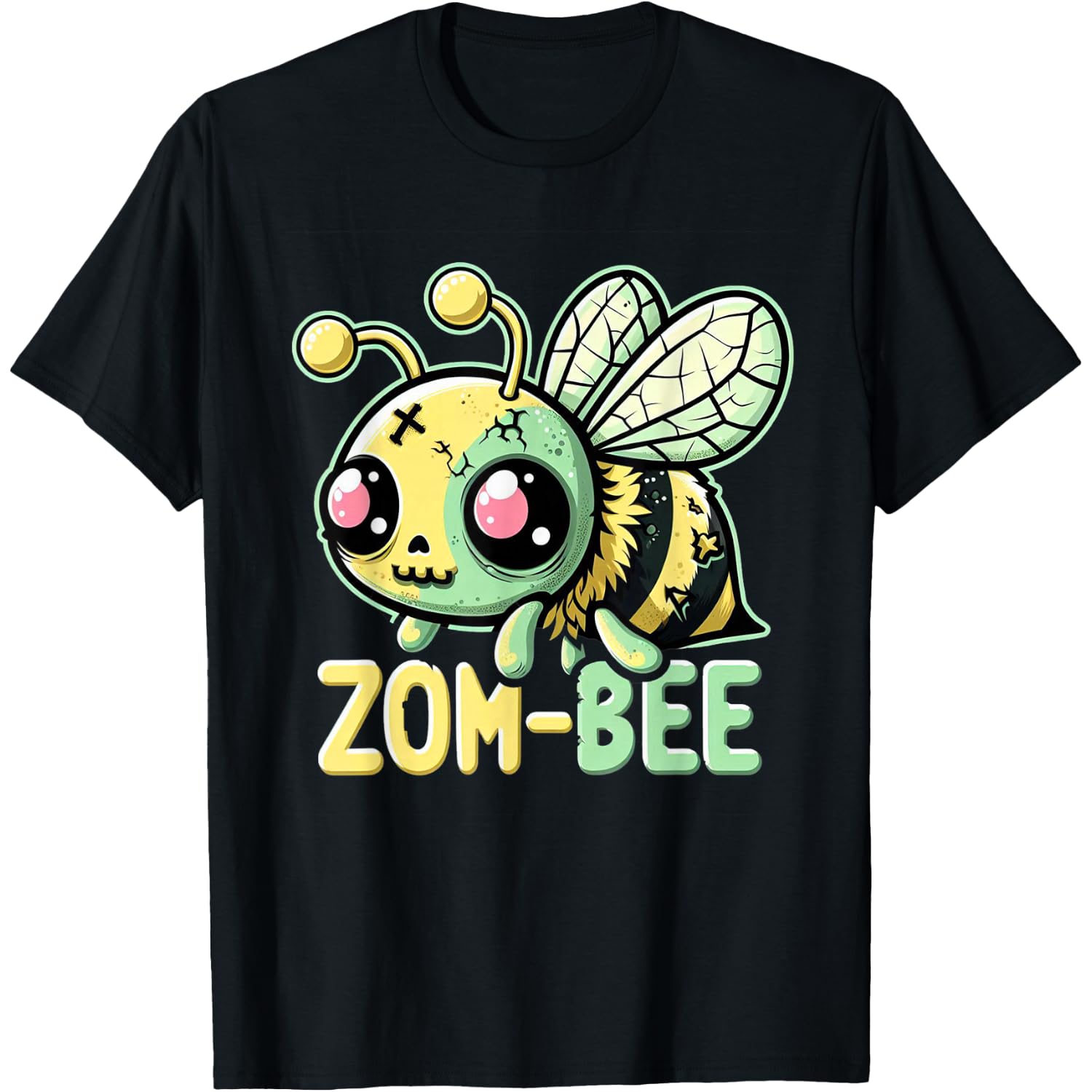 Zom-Bee Adorably Creepy Zombie Bee Cartoon Halloween T-Shirt