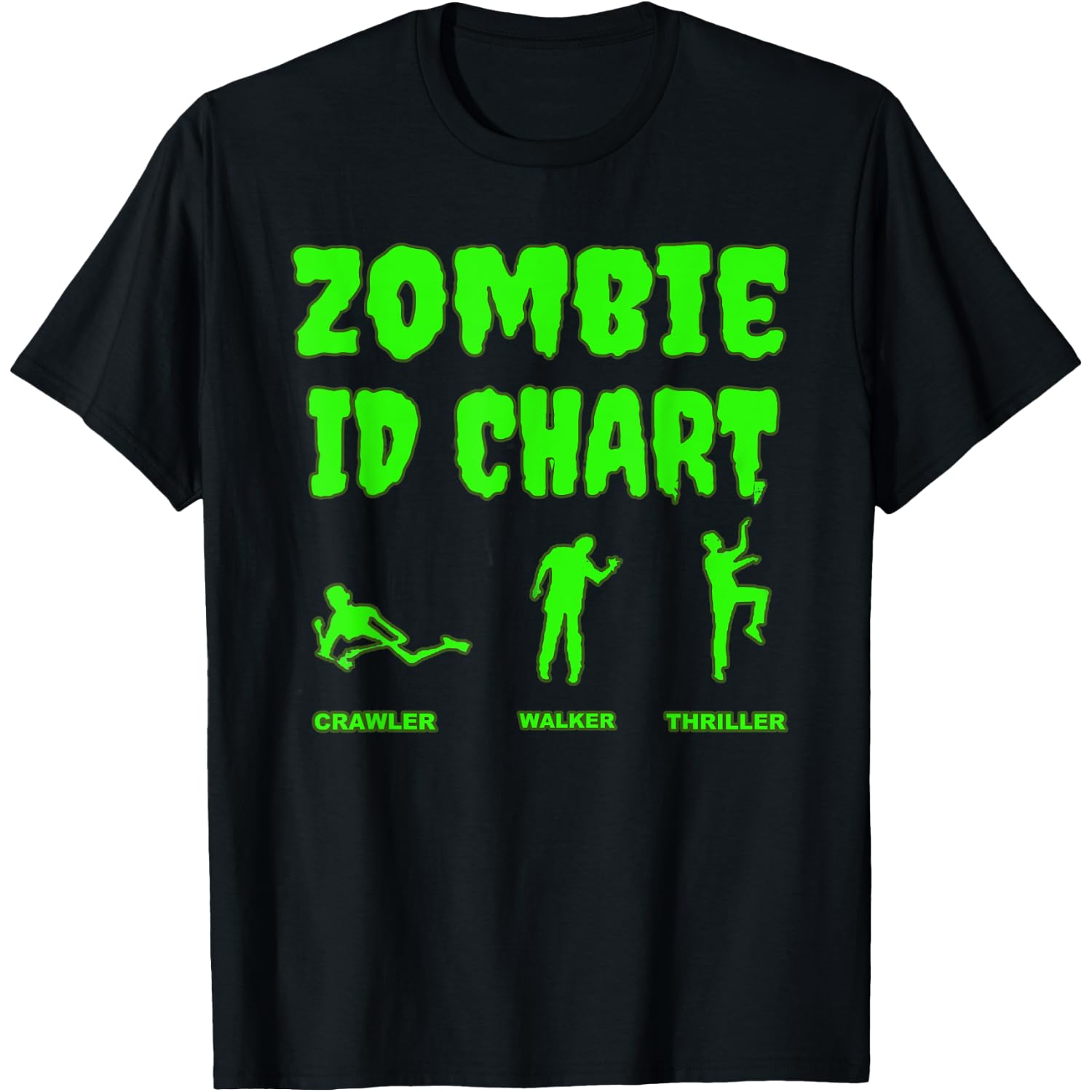 Zombie Apocalypse ID Chart Crawler Walker Thriller Halloween T-Shirt