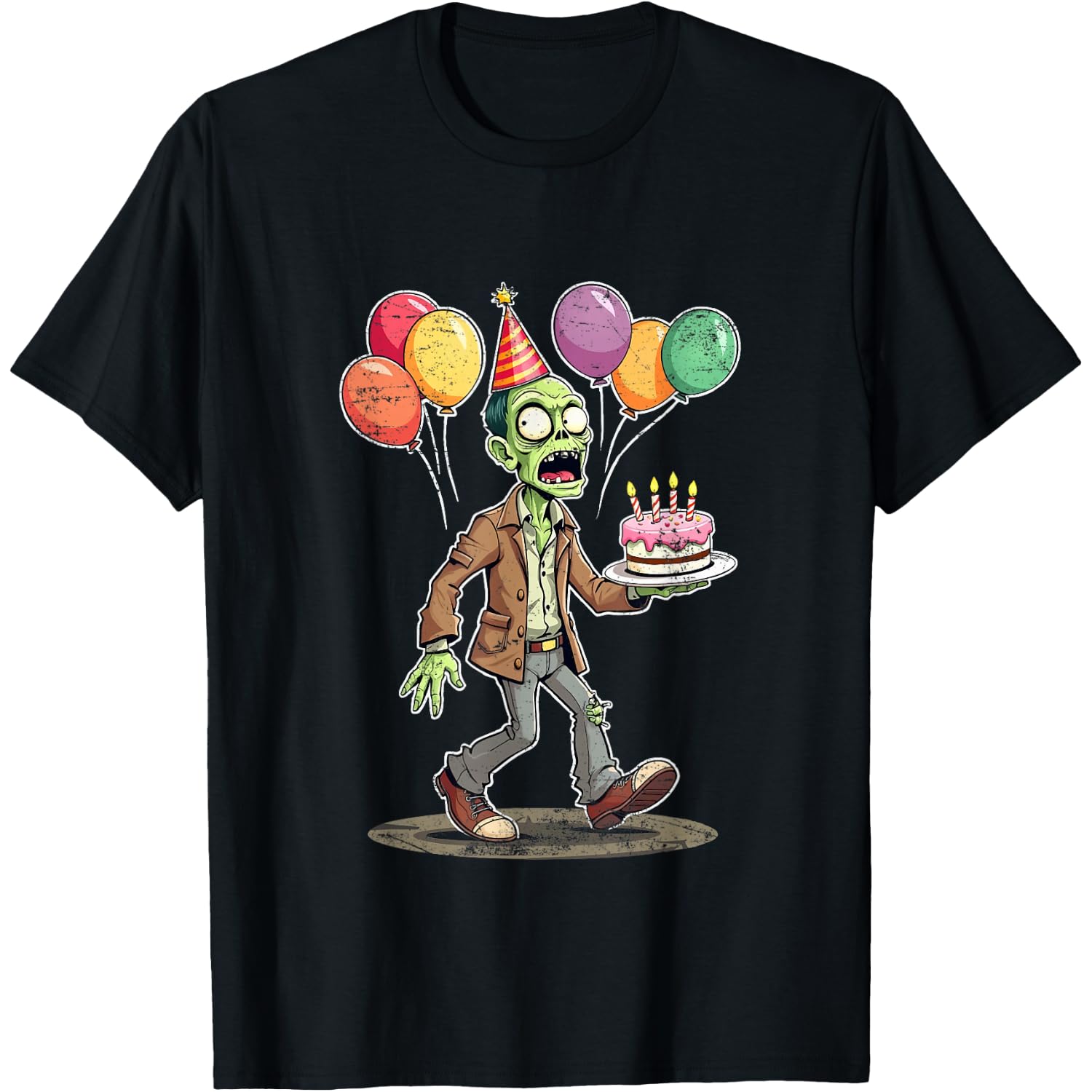 Zombie Birthday Party Halloween Zombies Birthday Party Cake T-Shirt