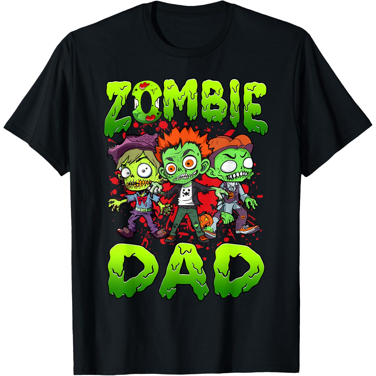 Zombie Dad Halloween Costume Family Matching T-Shirt