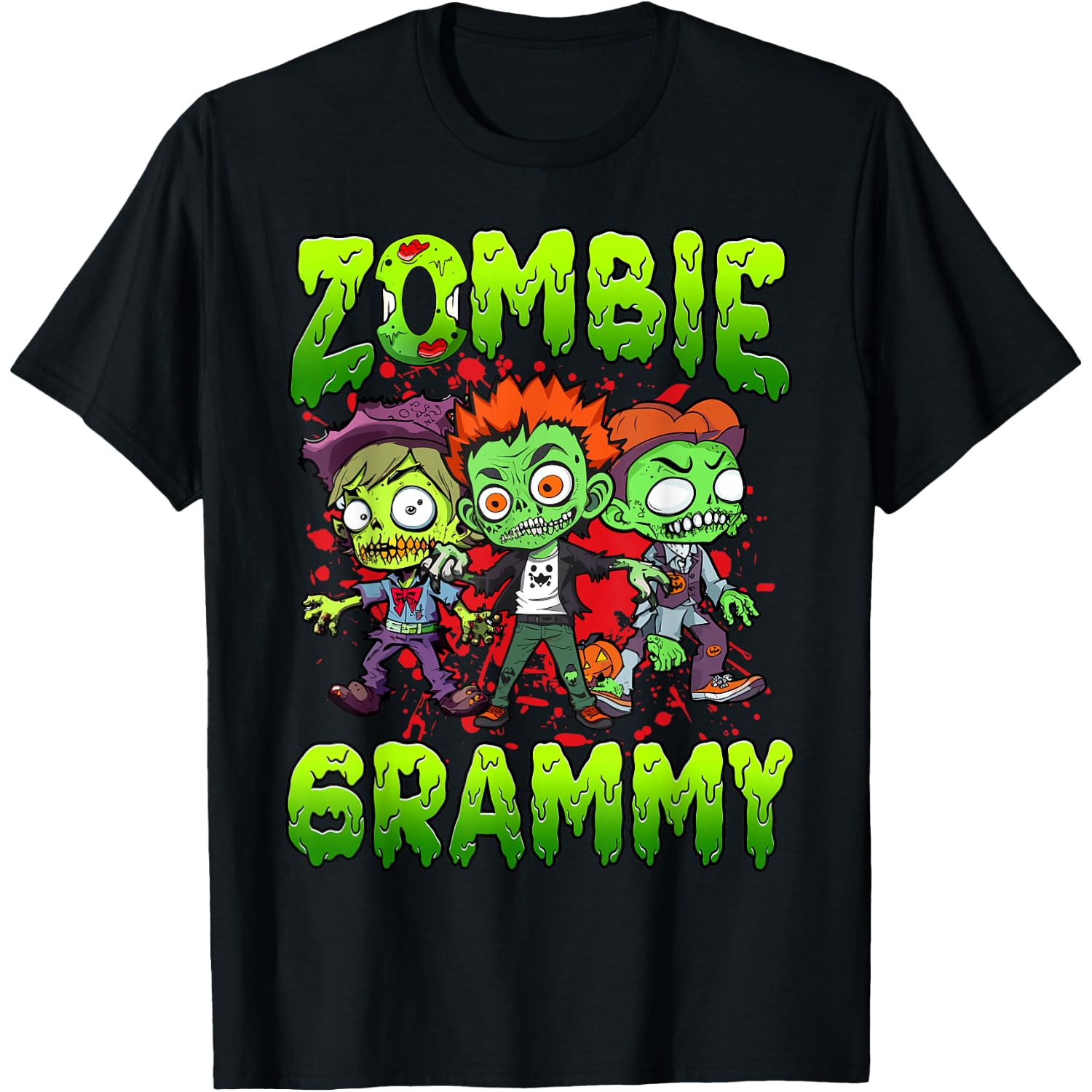 Zombie Grammy Halloween Costume Family Matching T-Shirt