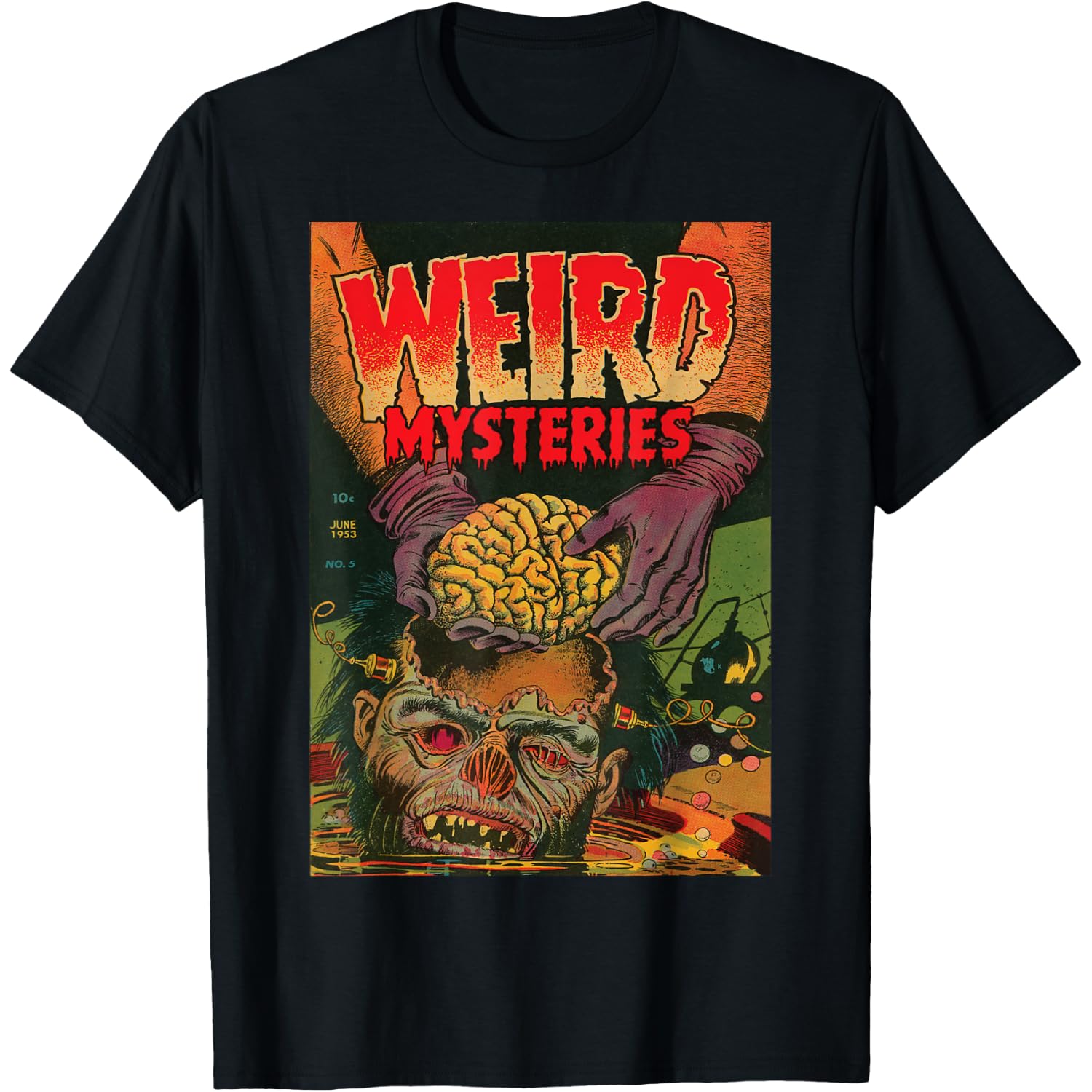 Zombie Halloween Horror Vintage Comic Book Retro Scary Funny T-Shirt