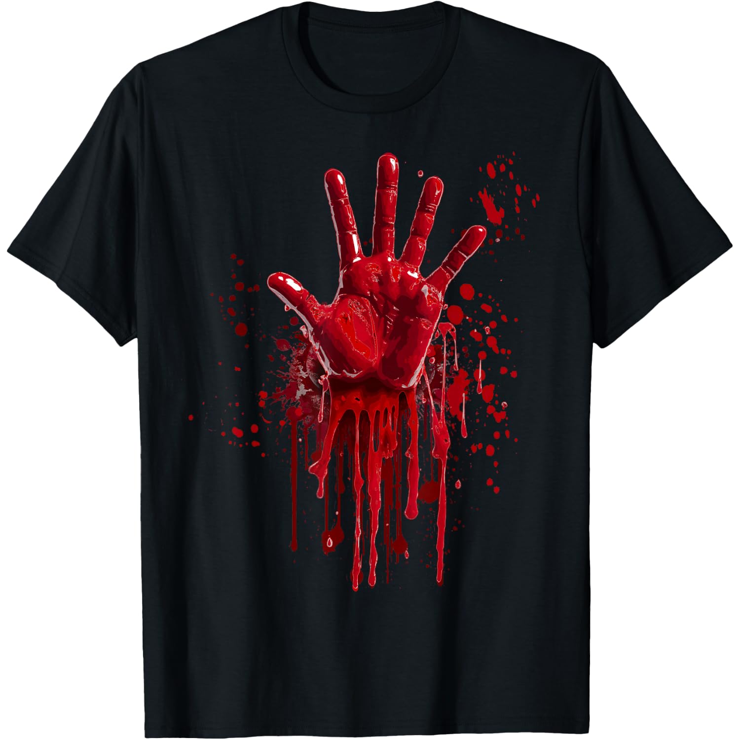 Zombie Hand Bloody Shirt Blood Splatter Handprint Horror T-Shirt