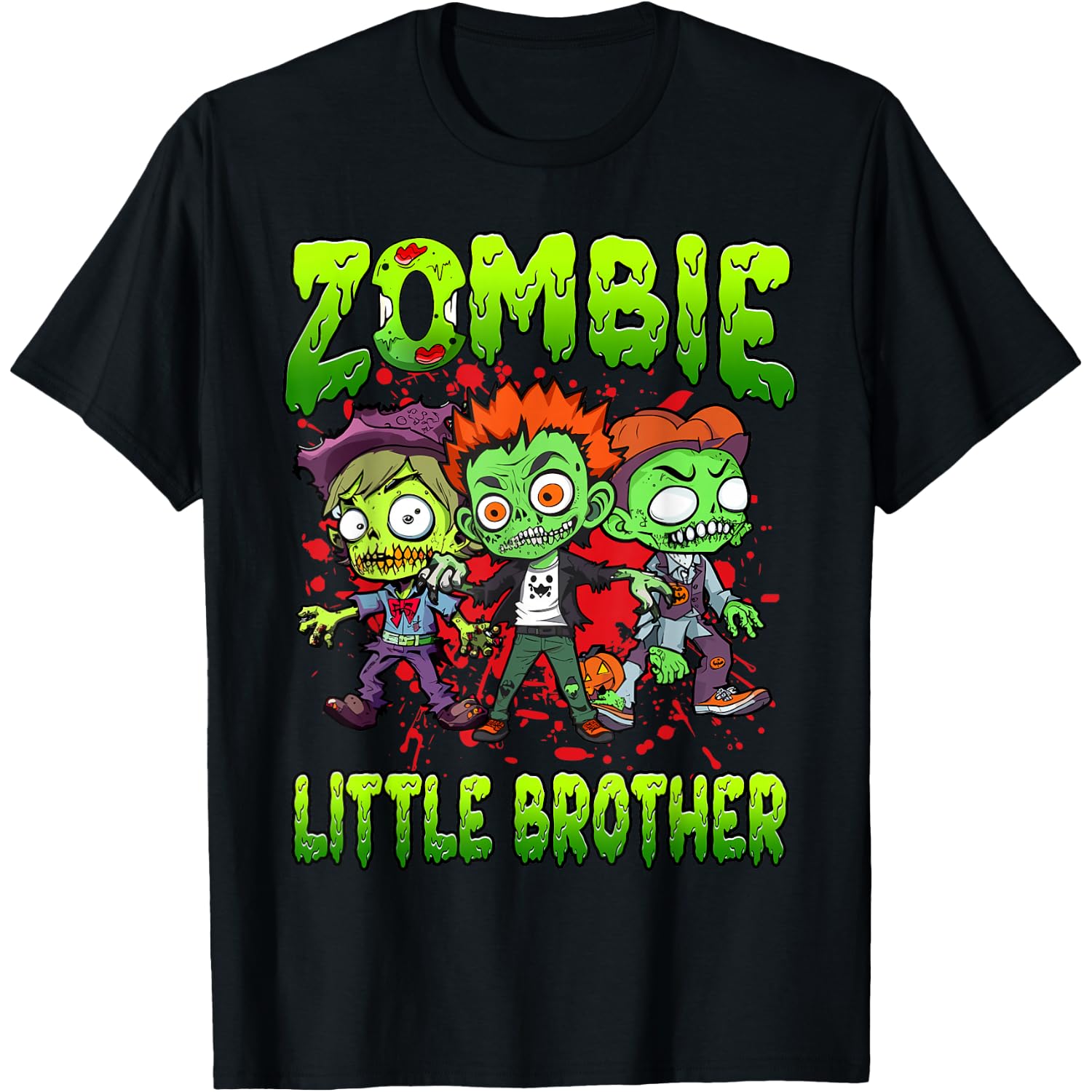 Zombie Little Brother Halloween Costume Family Matching T-Shirt