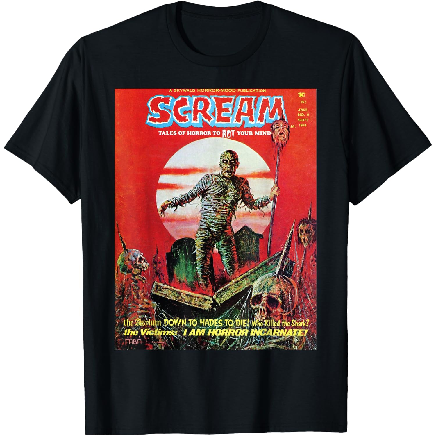 Zombie Mummy Halloween Horror Vintage Comic Book Retro Funny T-Shirt