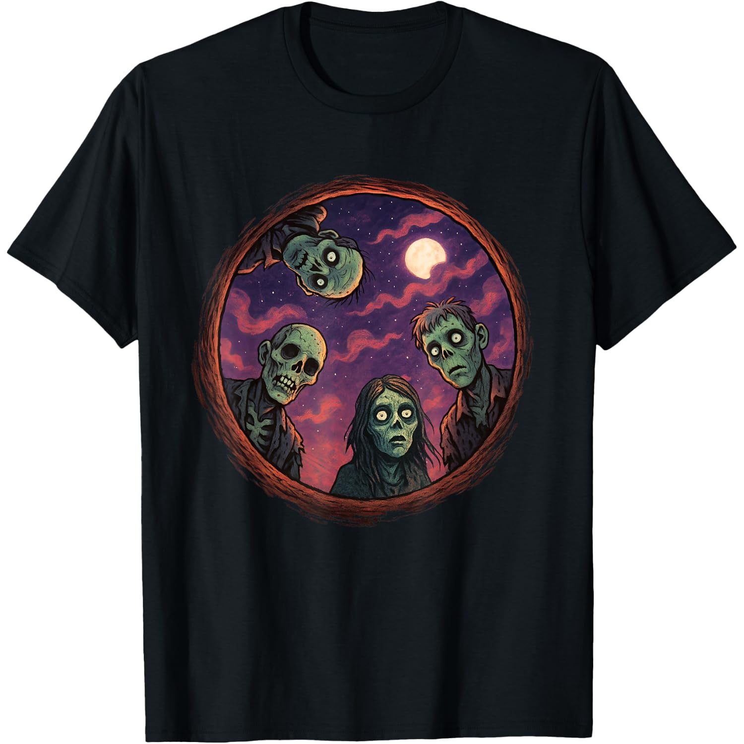 Zombie Shirt Men Women Funny Halloween Graphic Zombie Pit T-Shirt